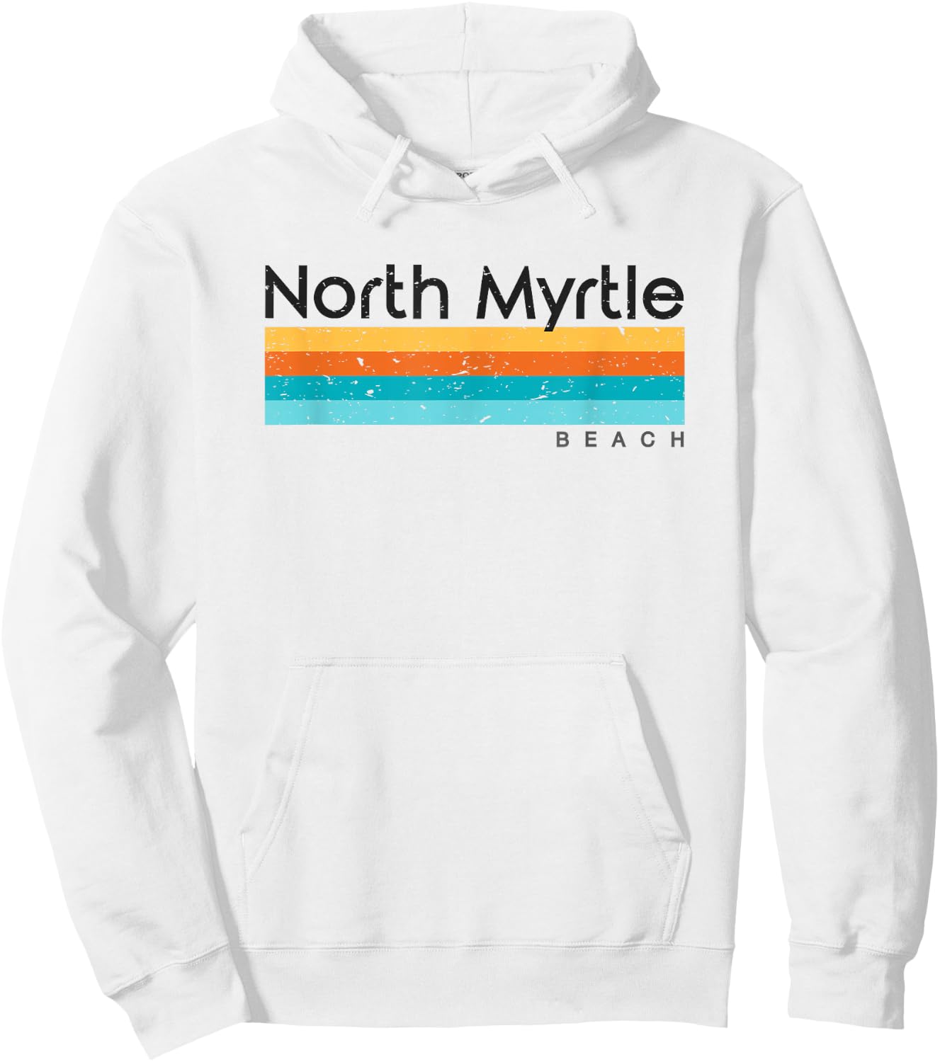 Vintage North Myrtle Beach SC South Carolina Retro Design Hoodie - Hoodie | White