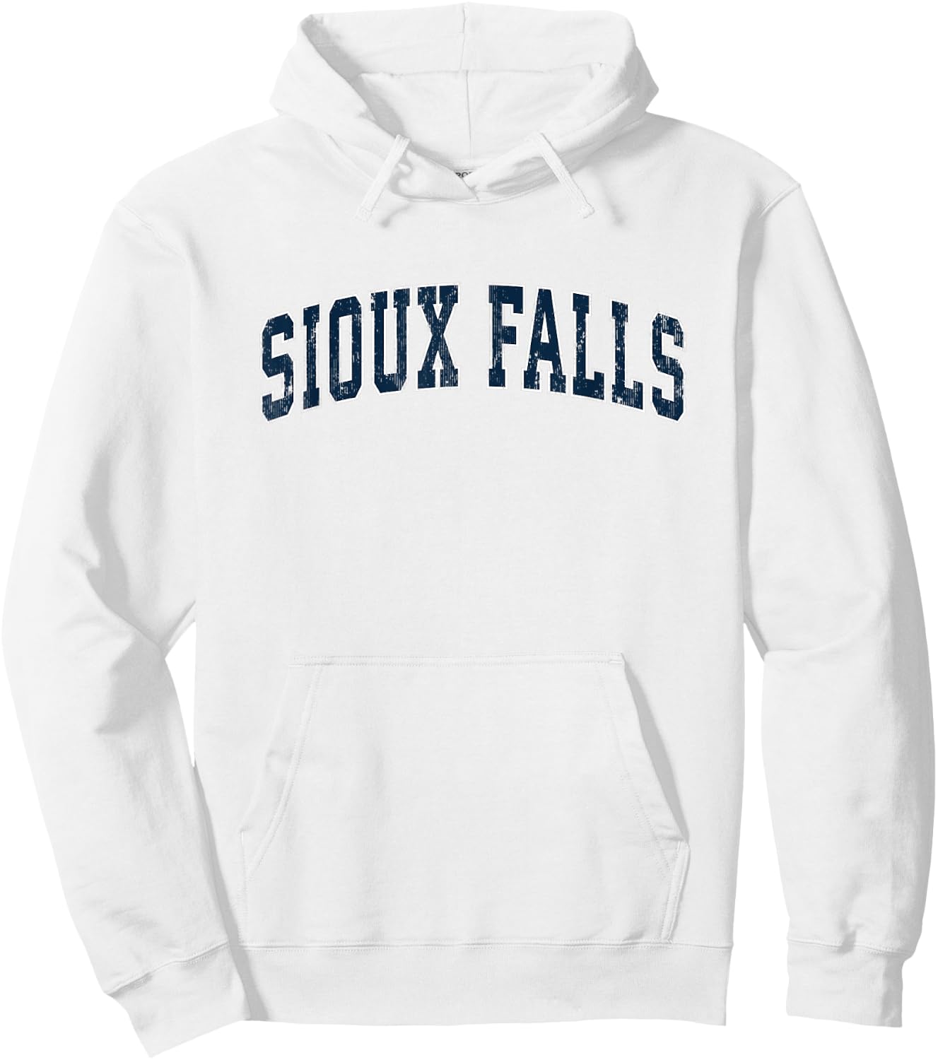 Sioux Falls South Dakota SD Vintage Sports Design Navy Desig Hoodie - Hoodie | White
