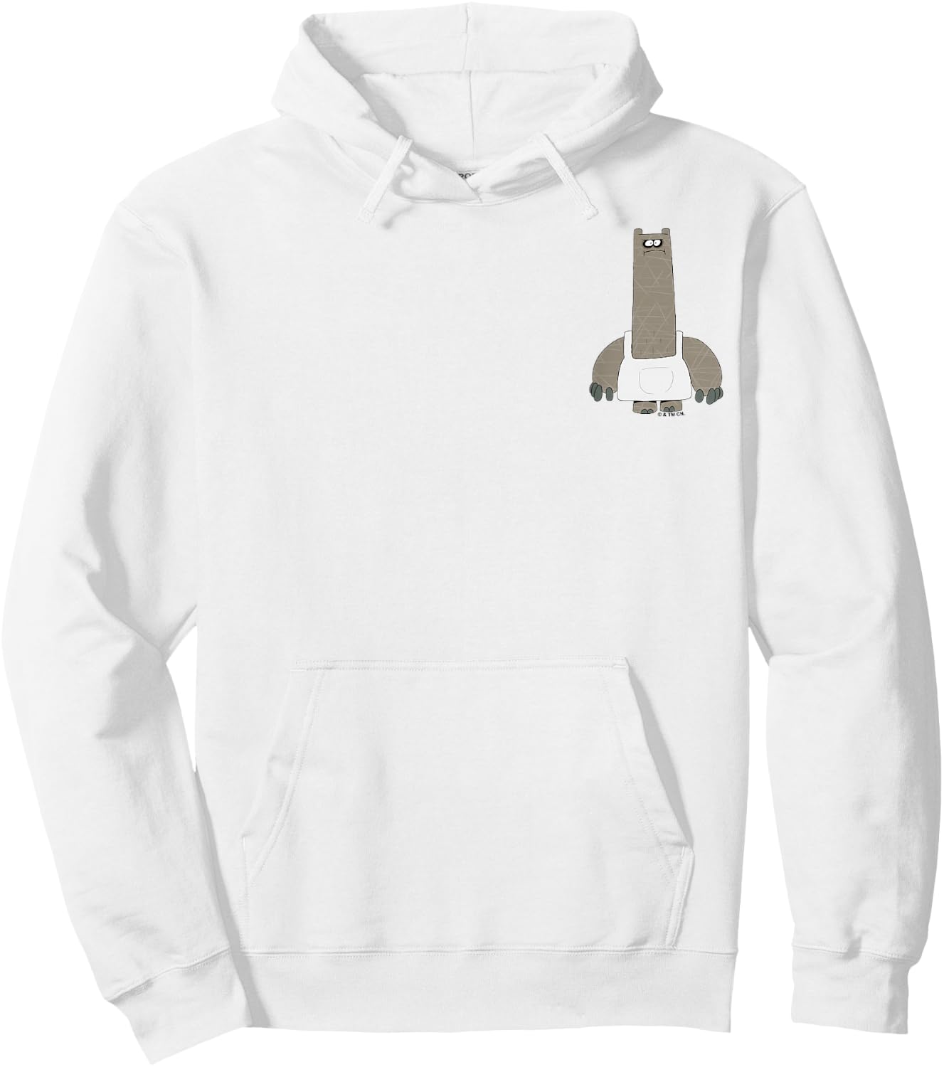 Chowder Shnitzel Angry Pose Full Body Shot Pocket Logo Hoodie - Hoodie | White
