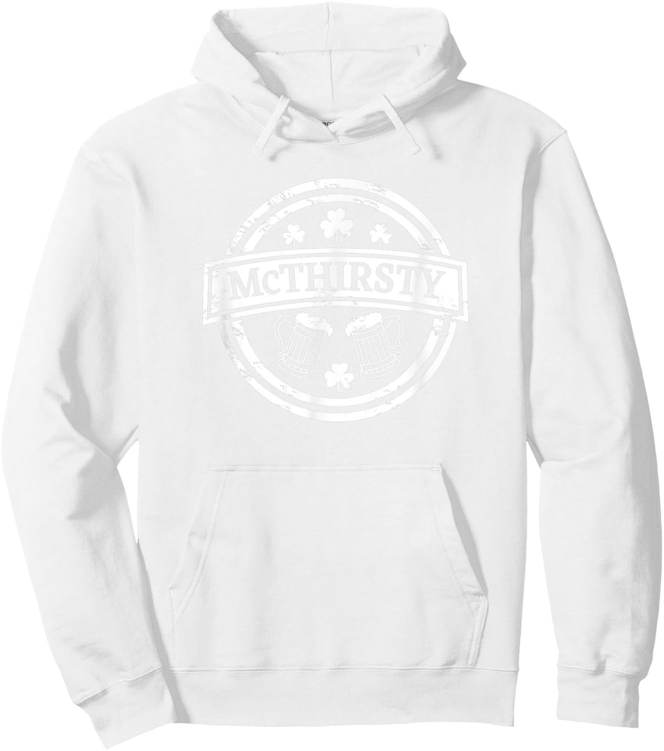 McThirsty Funny Drinking St Patricks Day Hoodie - Hoodie | White