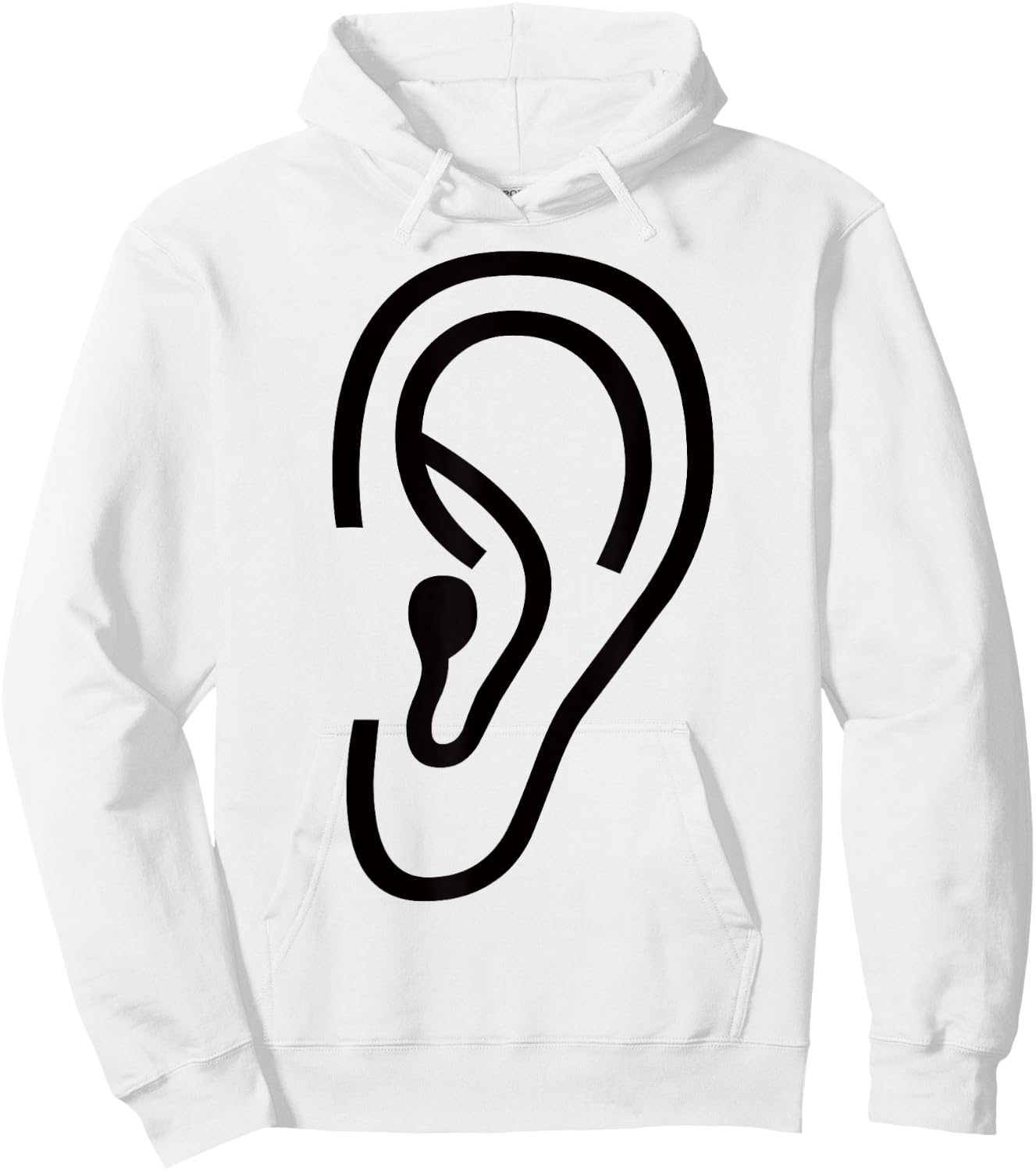 Big Funny Human Ear Hoodie - Hoodie | White