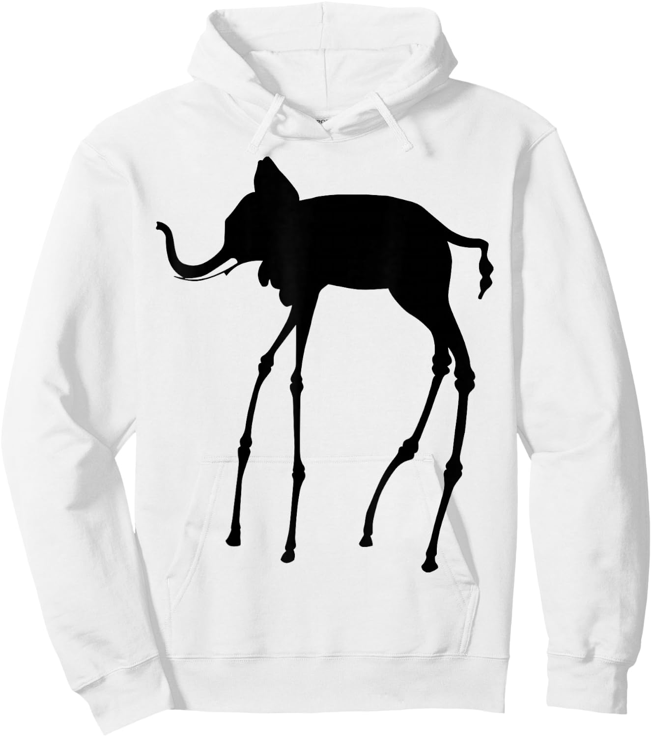 The Elephant by Dali Hoodie - Hoodie | White