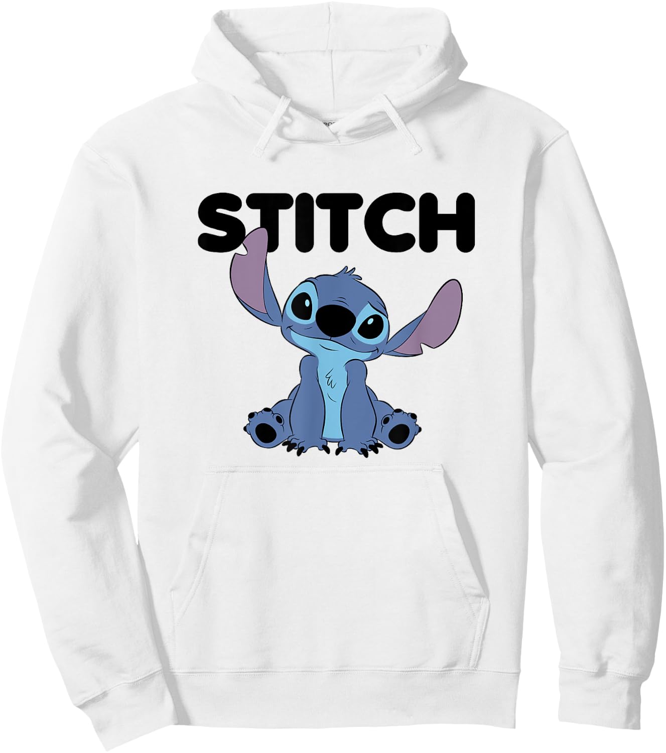 Disney Lilo & Stitch Cute Happy Stitch Big Chest Portrait Hoodie - Hoodie | White