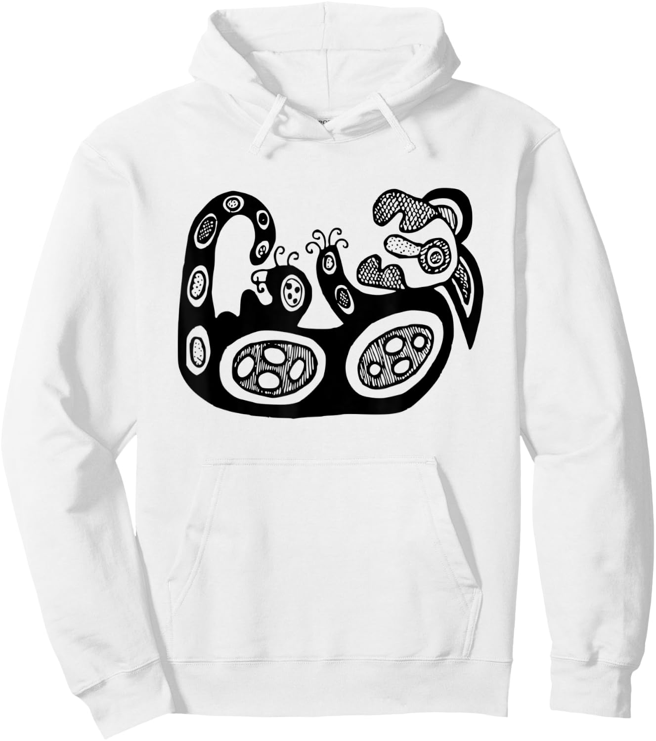 Dingo Dog - Australian Aborigine Rock Art Aboriginal Hoodie - Hoodie | White