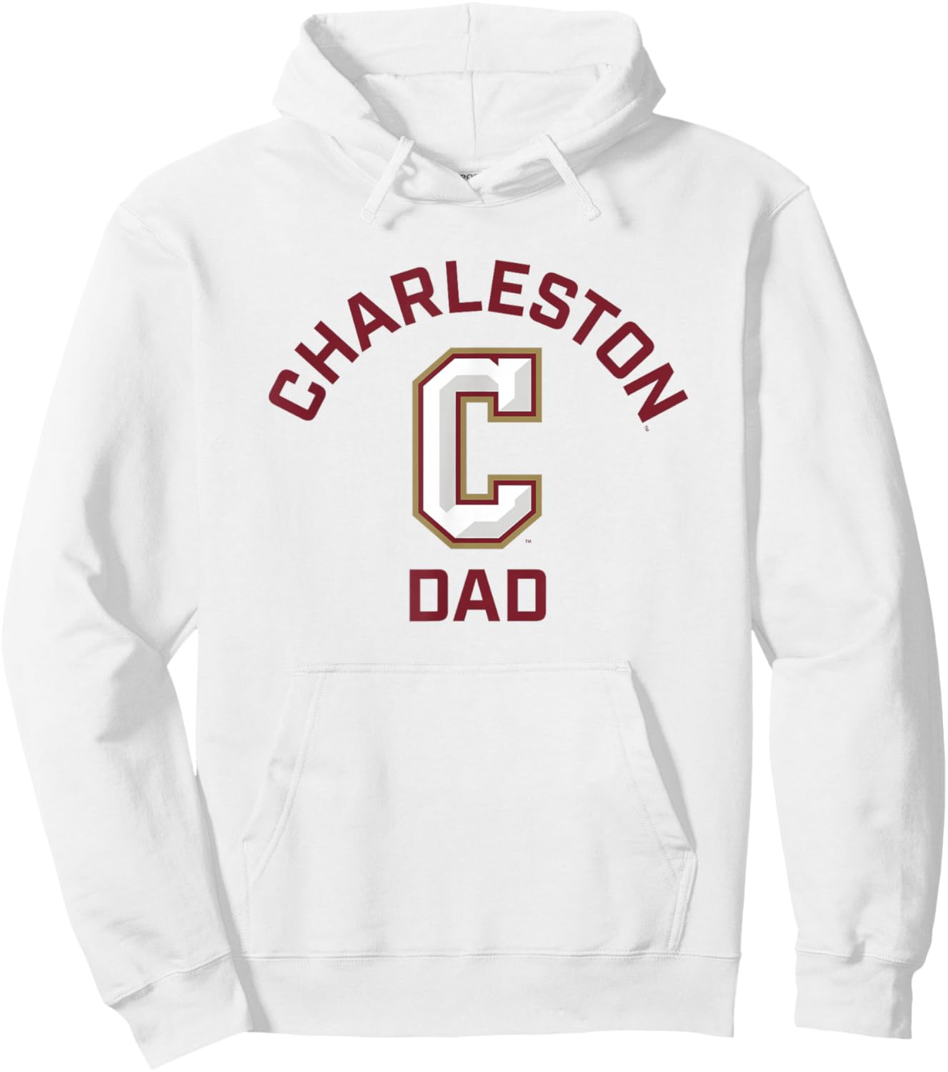 College of Charleston Cougars Arched Dad Hoodie - Hoodie | White