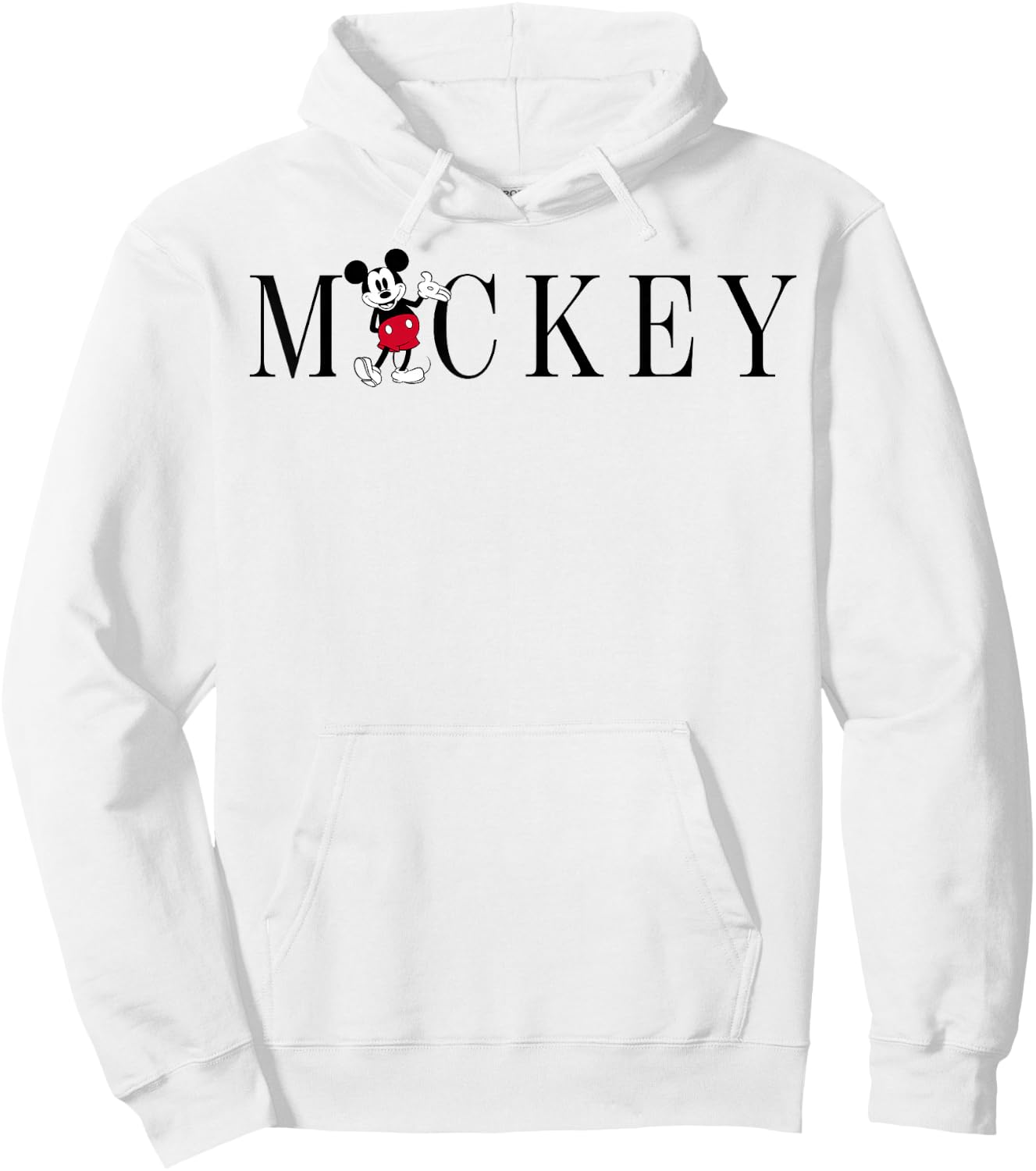 Disney Mickey and Friends Mickey Mouse Simple Text Hoodie - Hoodie | White