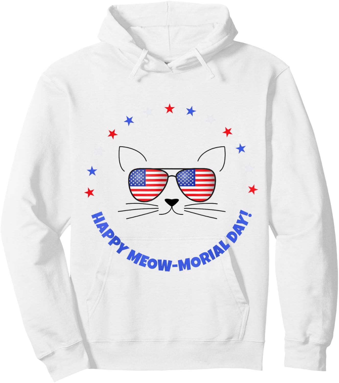 Funny Memorial Day Cat MEOWMorial Day Hoodie - Hoodie | White