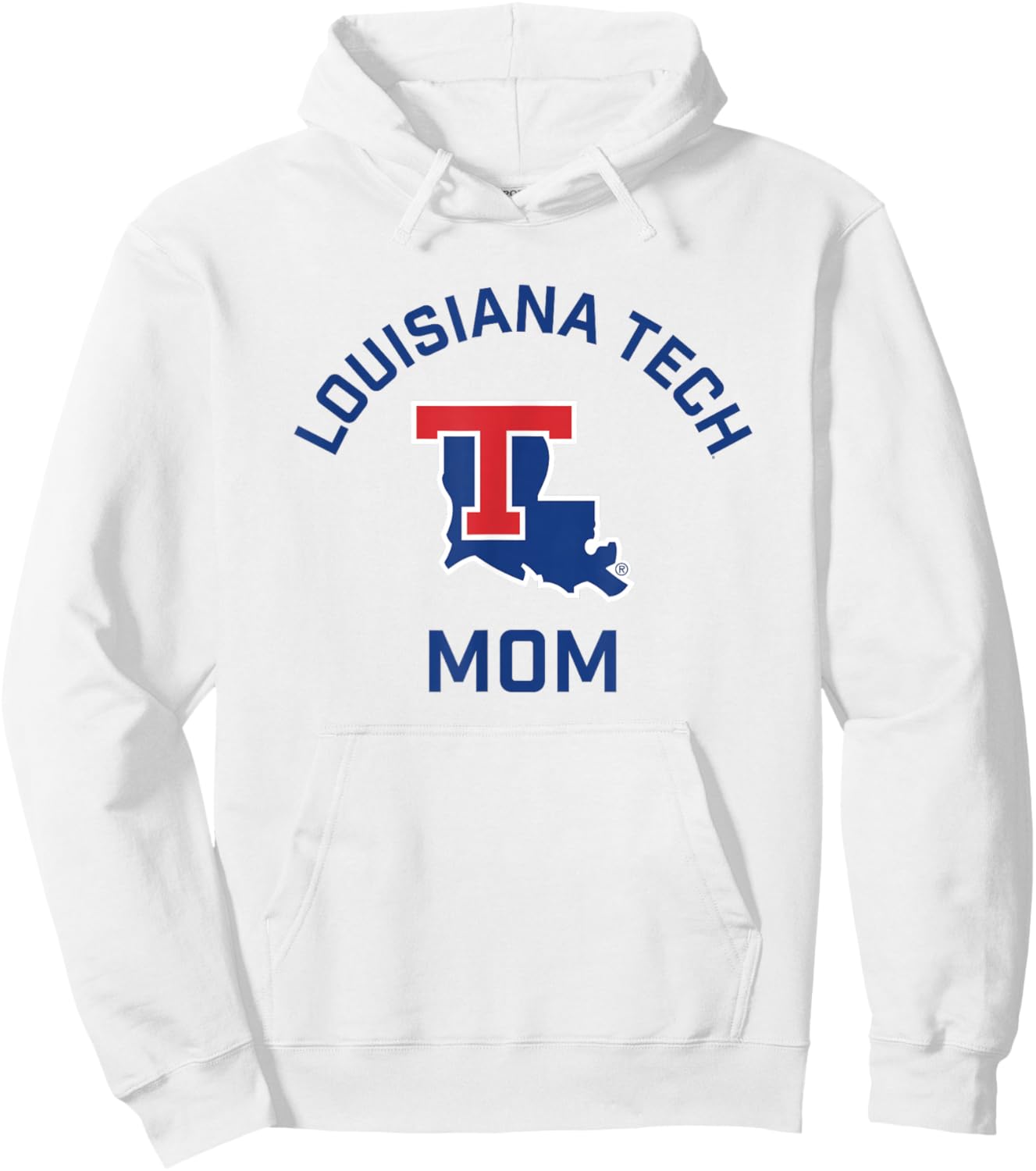 Louisiana Tech Bulldogs Arched Mom Hoodie - Hoodie | White