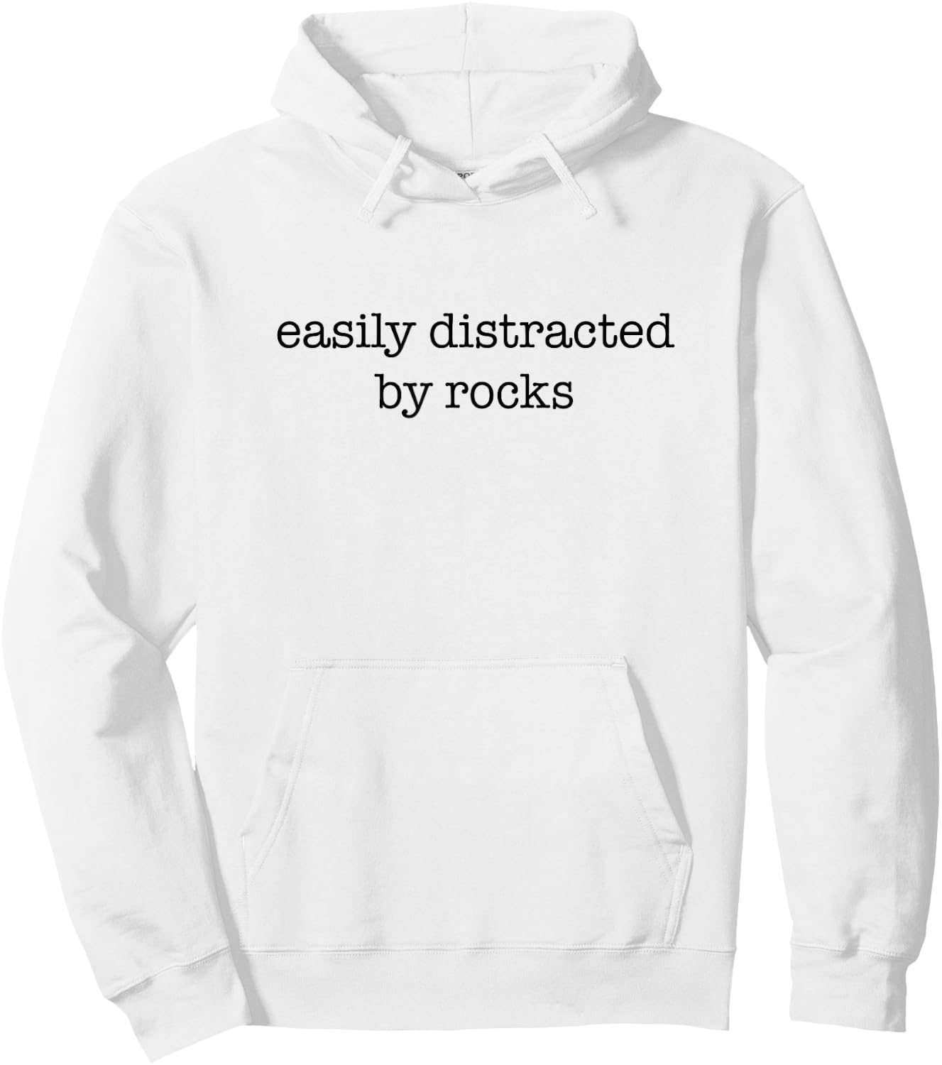 Easily Distracted By Rocks - Funny Rock Collecting Hoodie - Hoodie | White