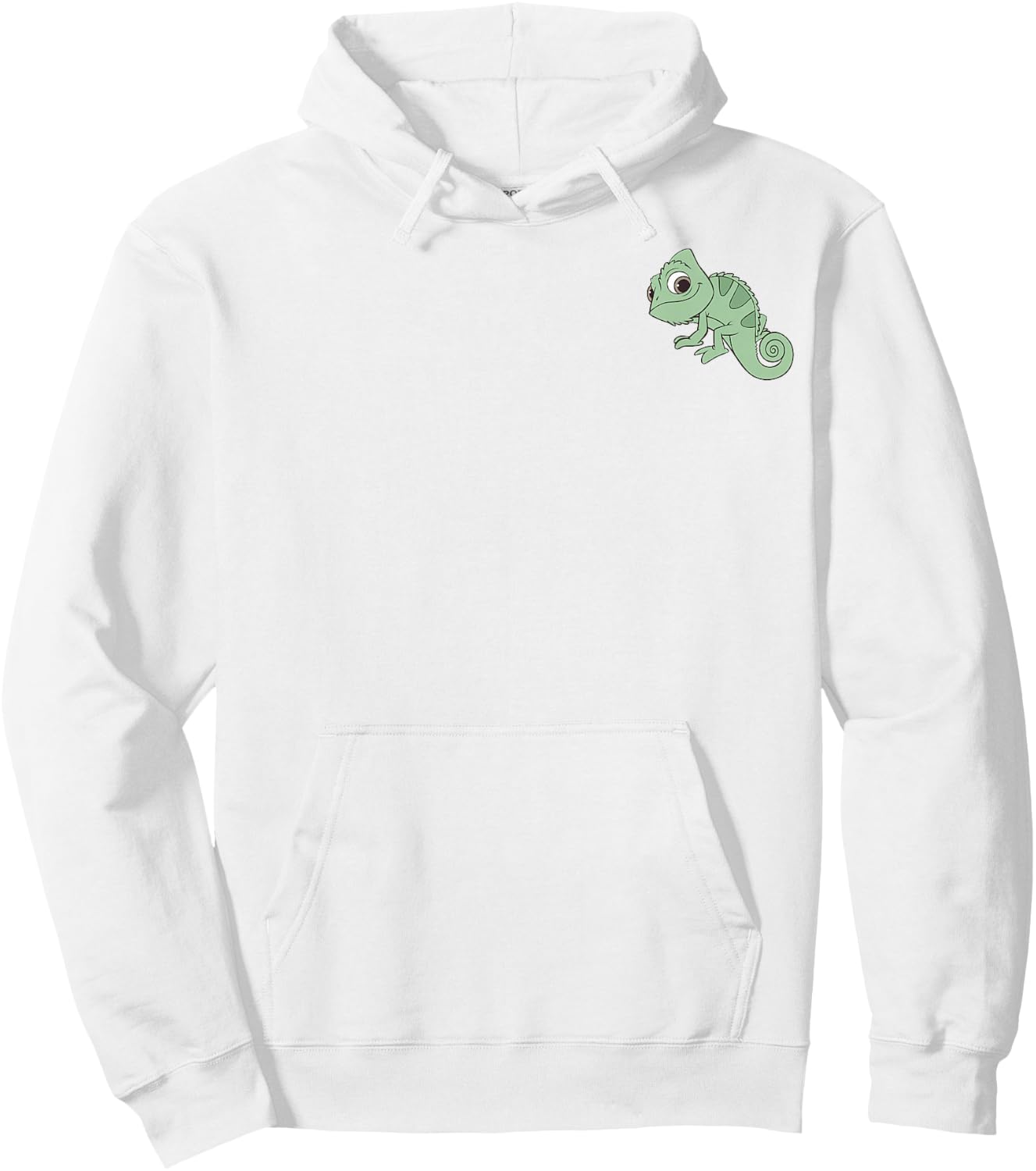 Disney Tangled Pascal Cute Pose Left Chest Pocket Logo Hoodie - Hoodie | White