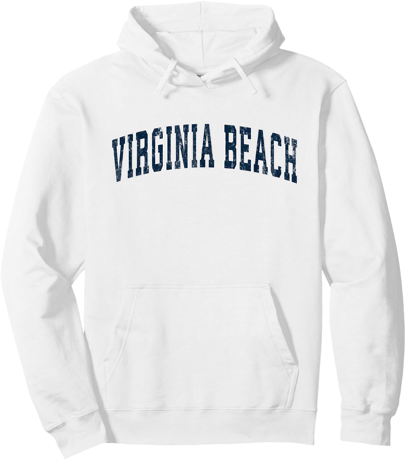 Virginia Beach Virginia VA Vintage Sports Design Navy Design Hoodie - Hoodie | White