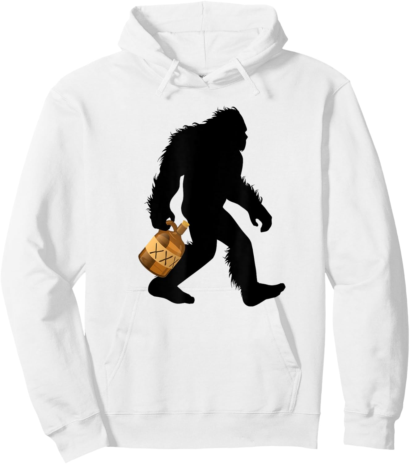 Bigfoot With Moonshine Jug Sasquatch Moonshiner Hoodie - Hoodie | White