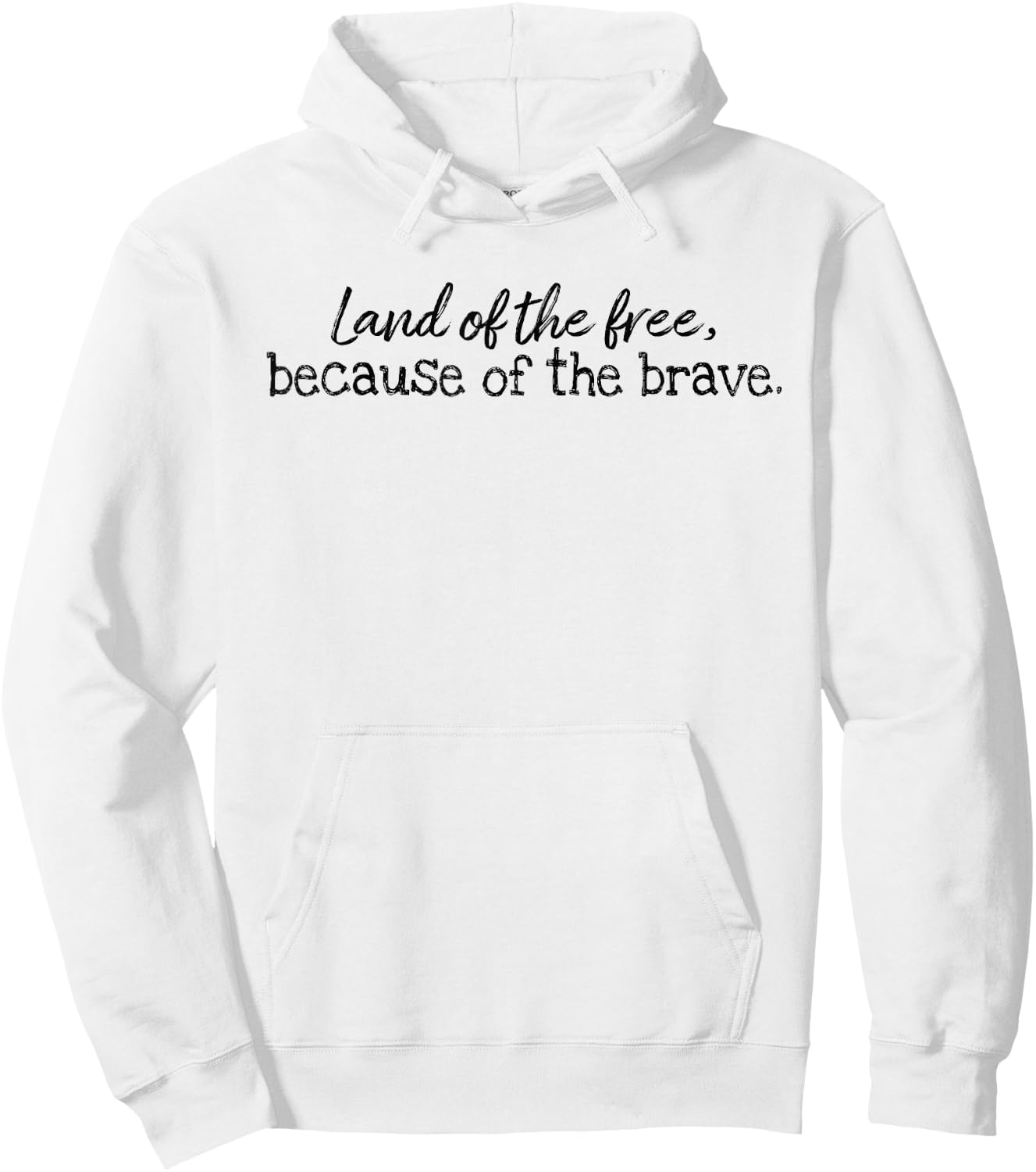 Patriotic USA Land of the Free BECAUSE of the Brave Veterans Kids Men Hoodie - Hoodie | White