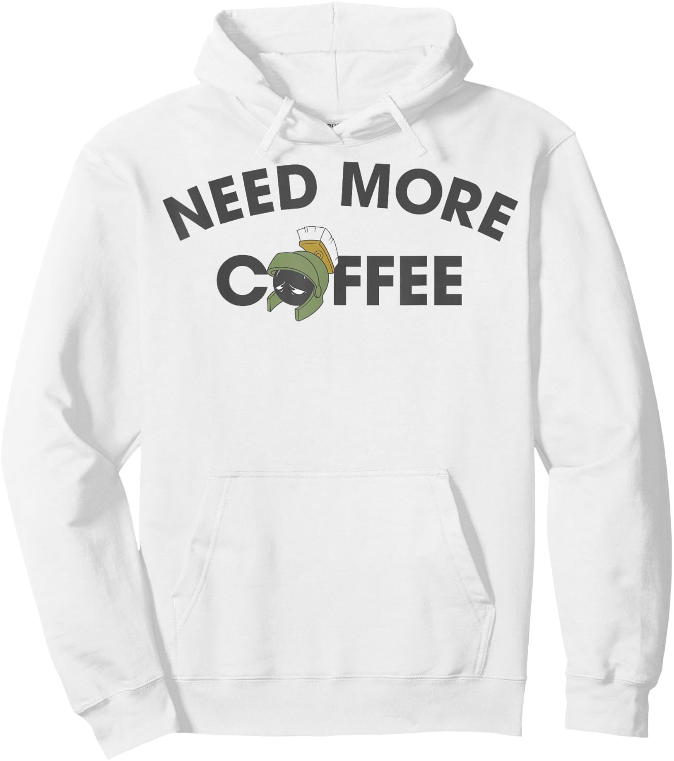Looney Tunes Marvin The Martian Need More Coffee Hoodie - Hoodie | White