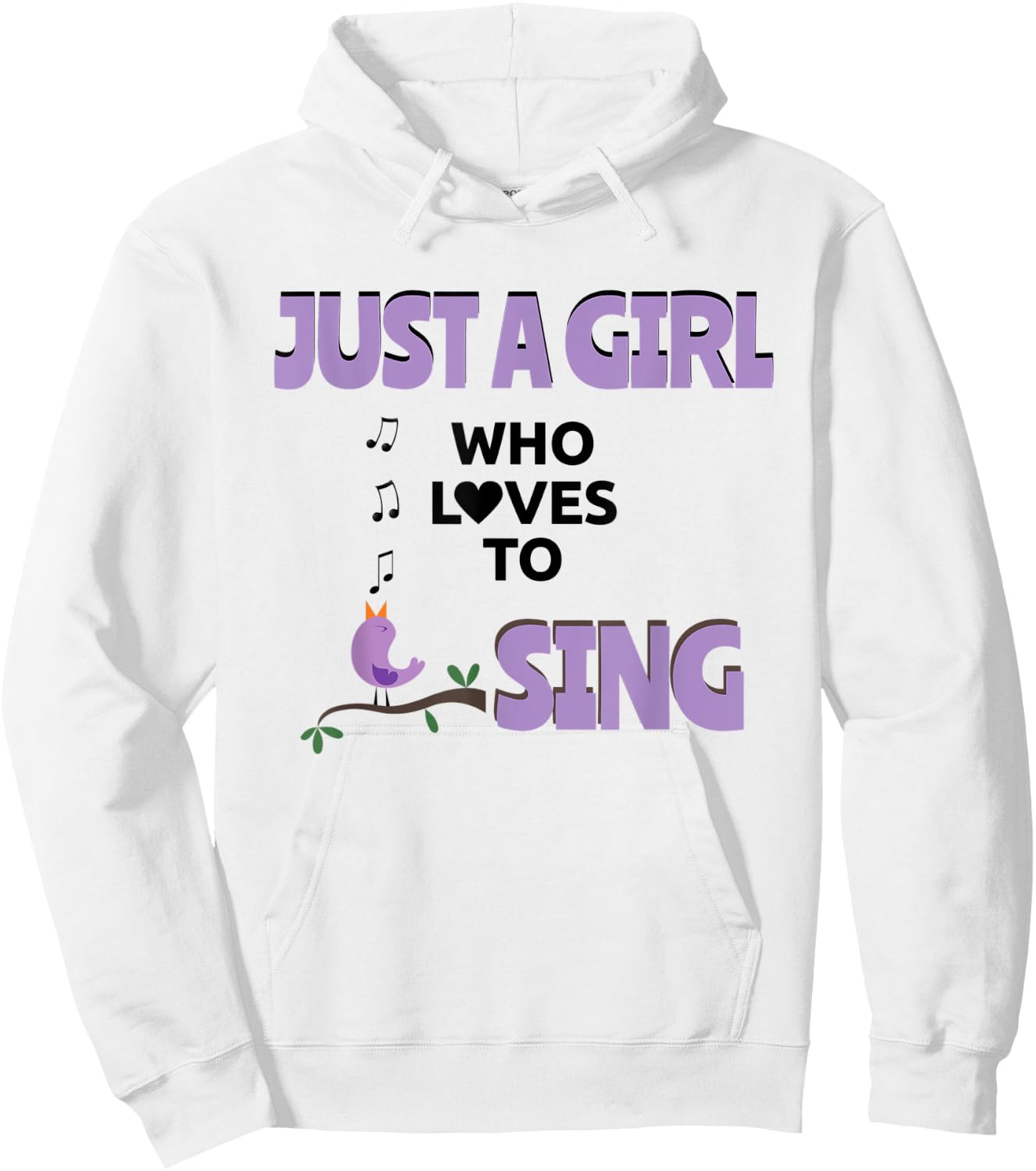 Music Lover Girl Loves To Sing Love Singing Bird Singer Hoodie - Hoodie | White
