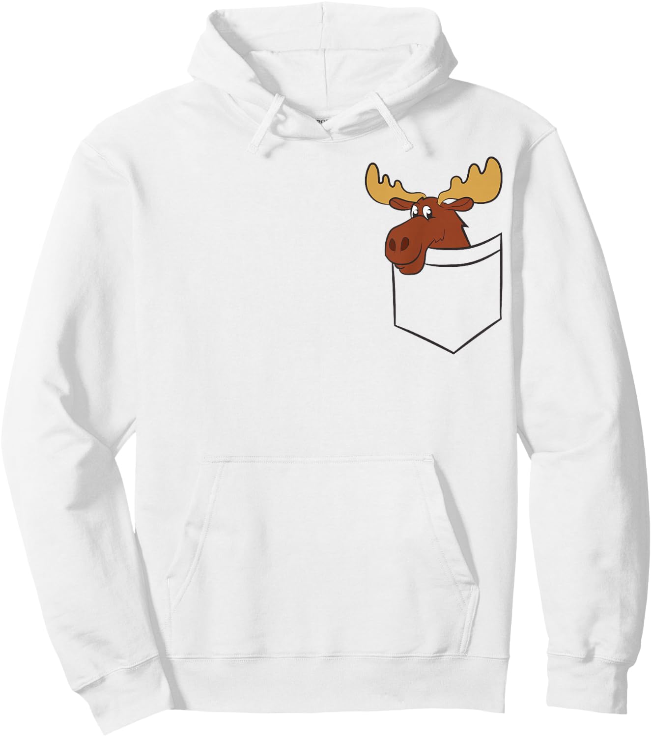Elk In A Bag Elk Cute Canadian Moose Hoodie - Hoodie | White