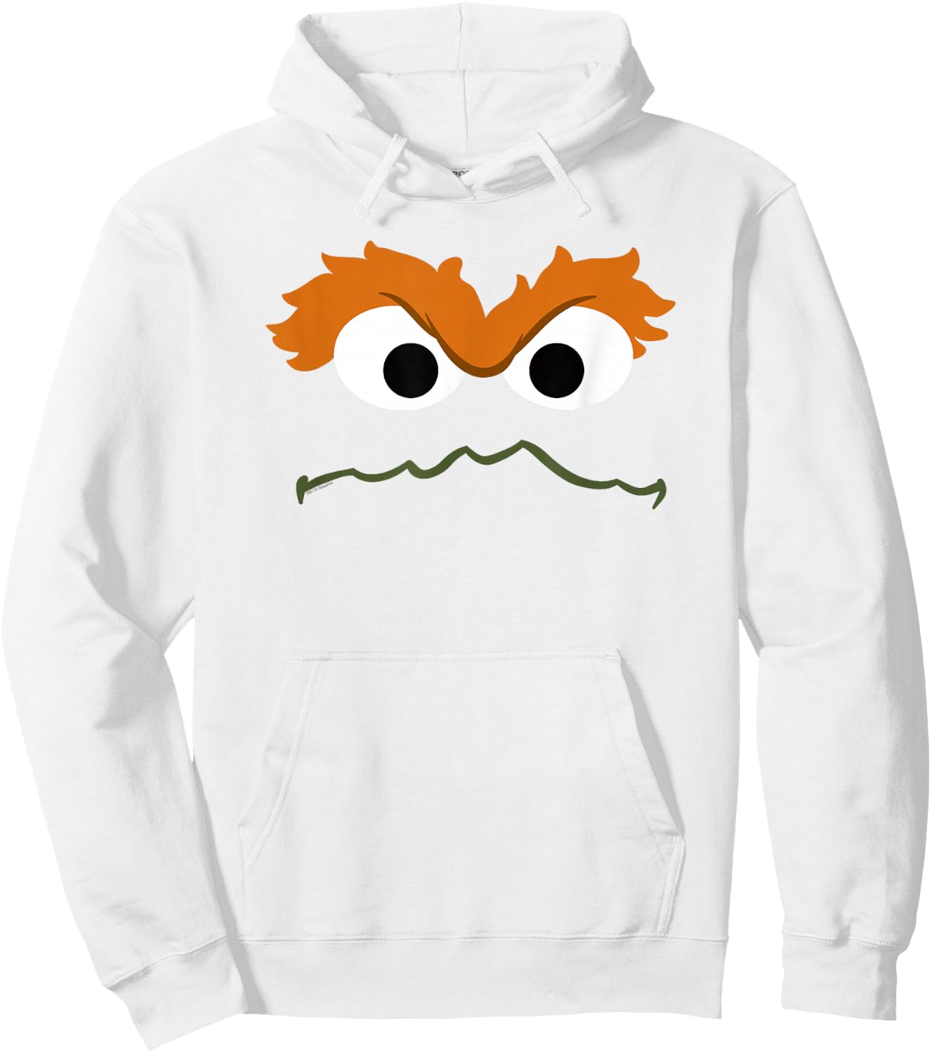 Sesame Street Oscar The Grouch Face Halloween Costume Hoodie - Hoodie | White