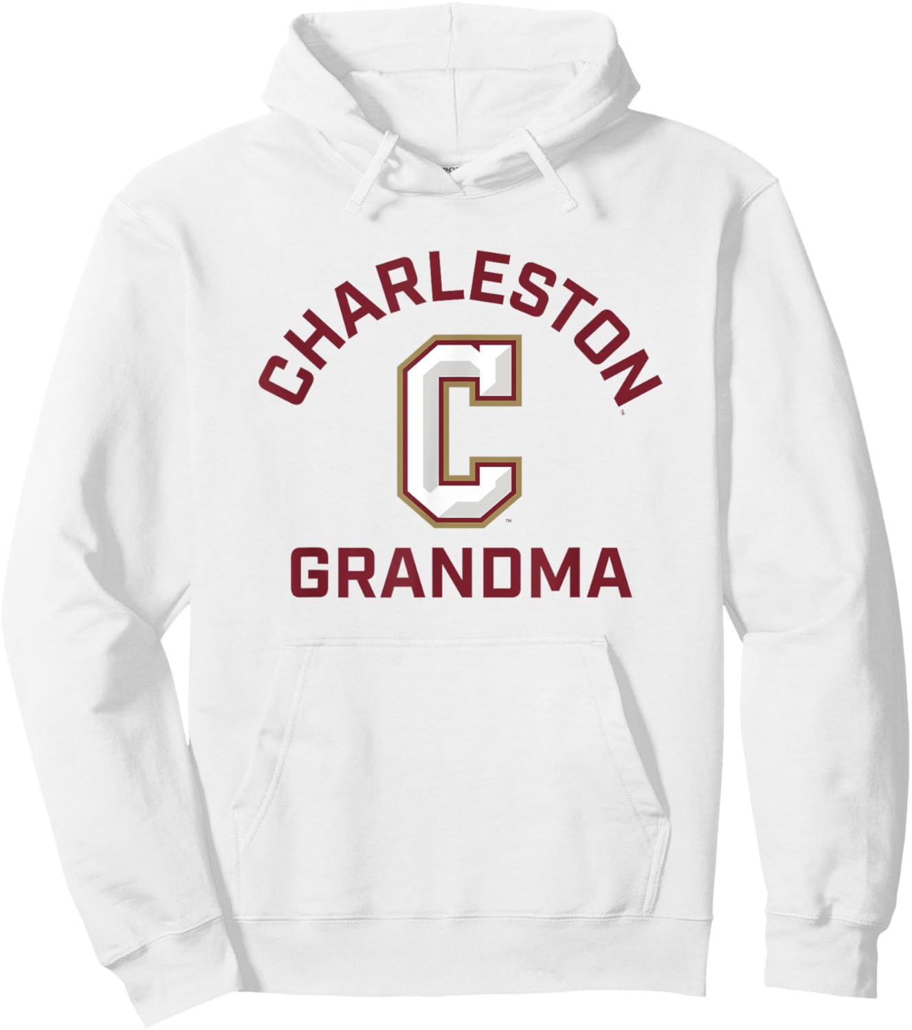 College of Charleston Cougars Arched Grandma Hoodie - Hoodie | White