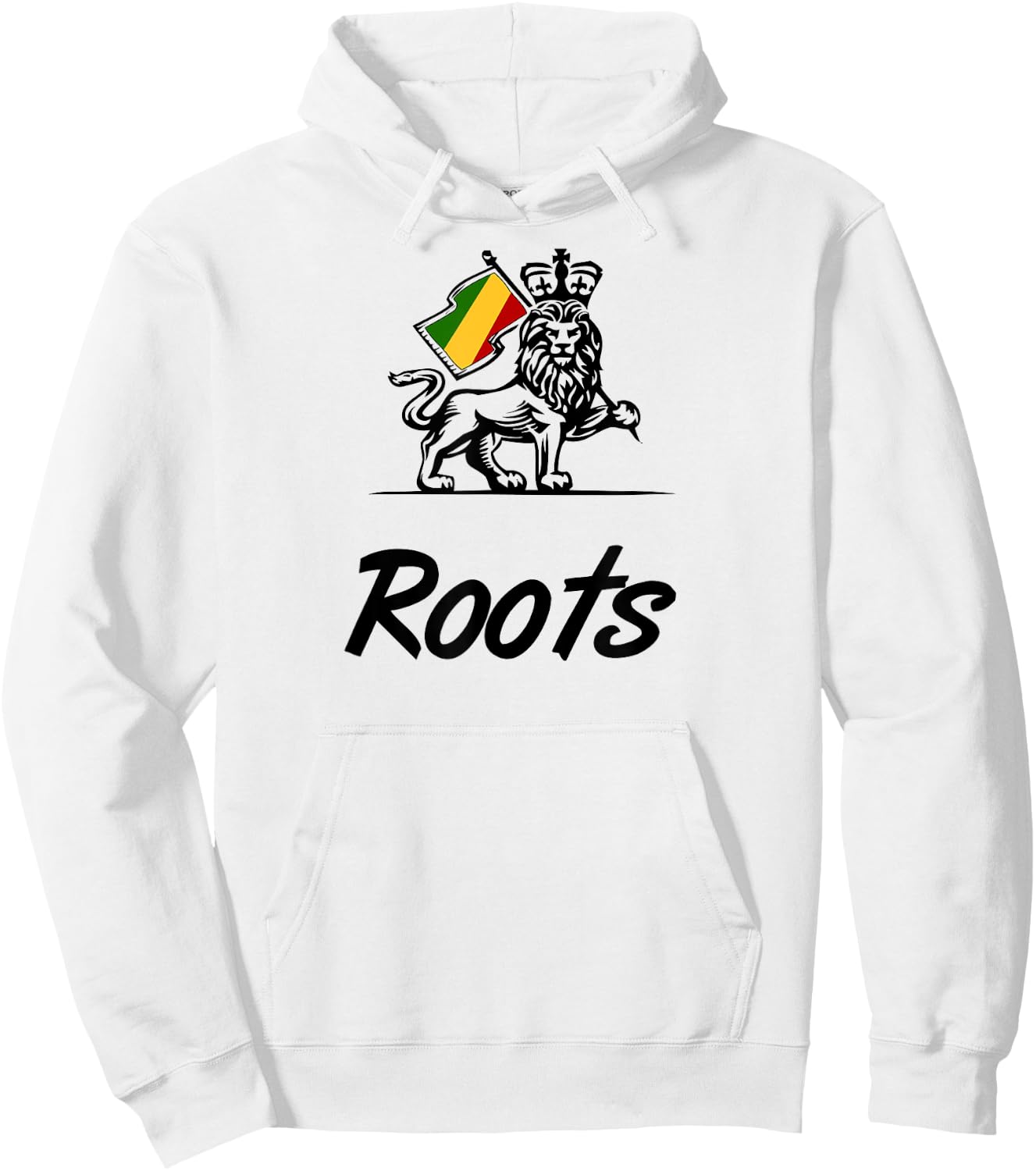 Roots Lion of Judah with reggae colors Hoodie - Hoodie | White
