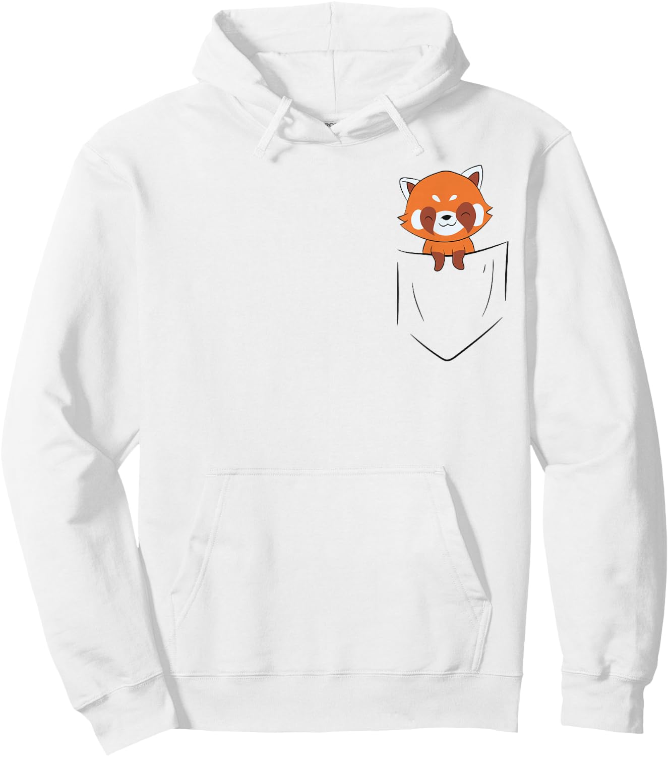 Cute Red Panda In Pocket Red Panda Bear Pocket Hoodie - Hoodie | White