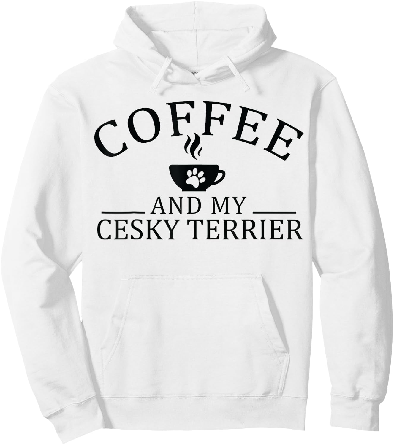 Cesky Terrier Dog And Coffee Hoodie - Hoodie | White