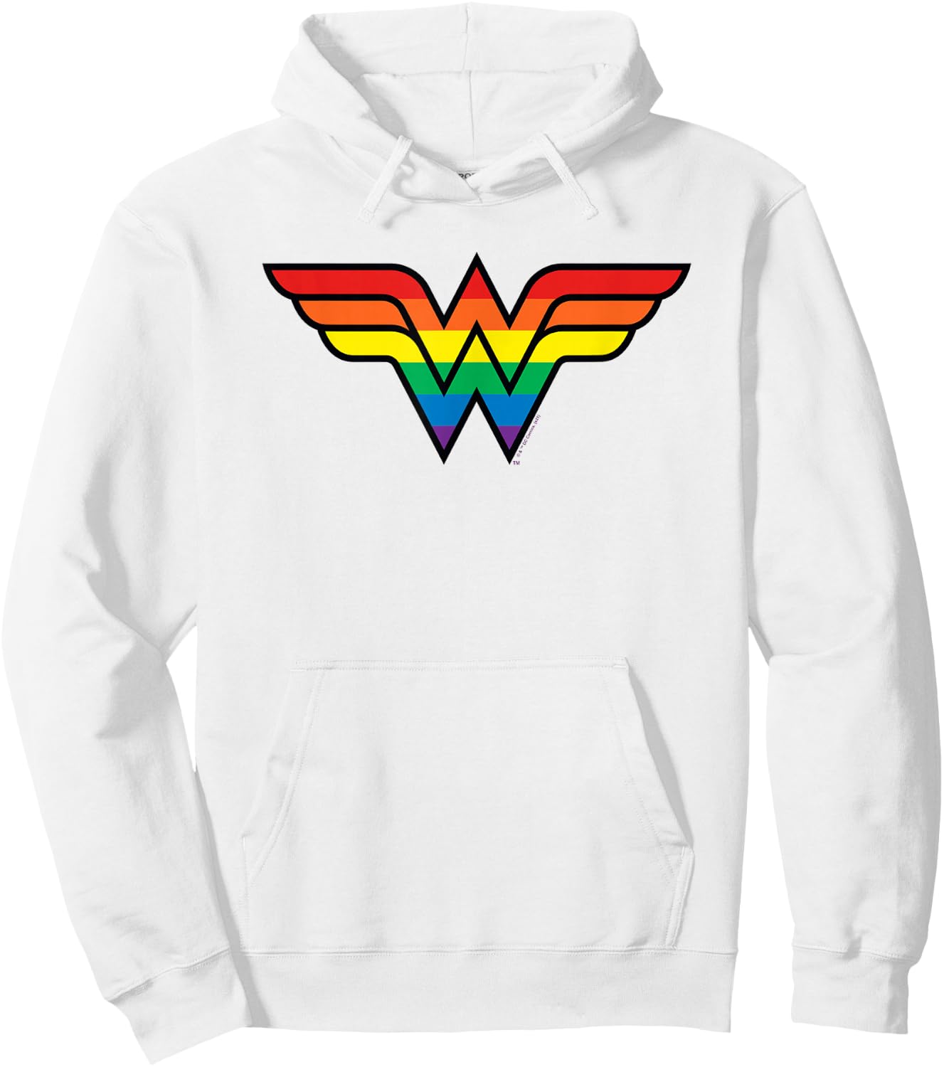 DC Comics Pride Wonder Woman Rainbow Logo Hoodie - Hoodie | White