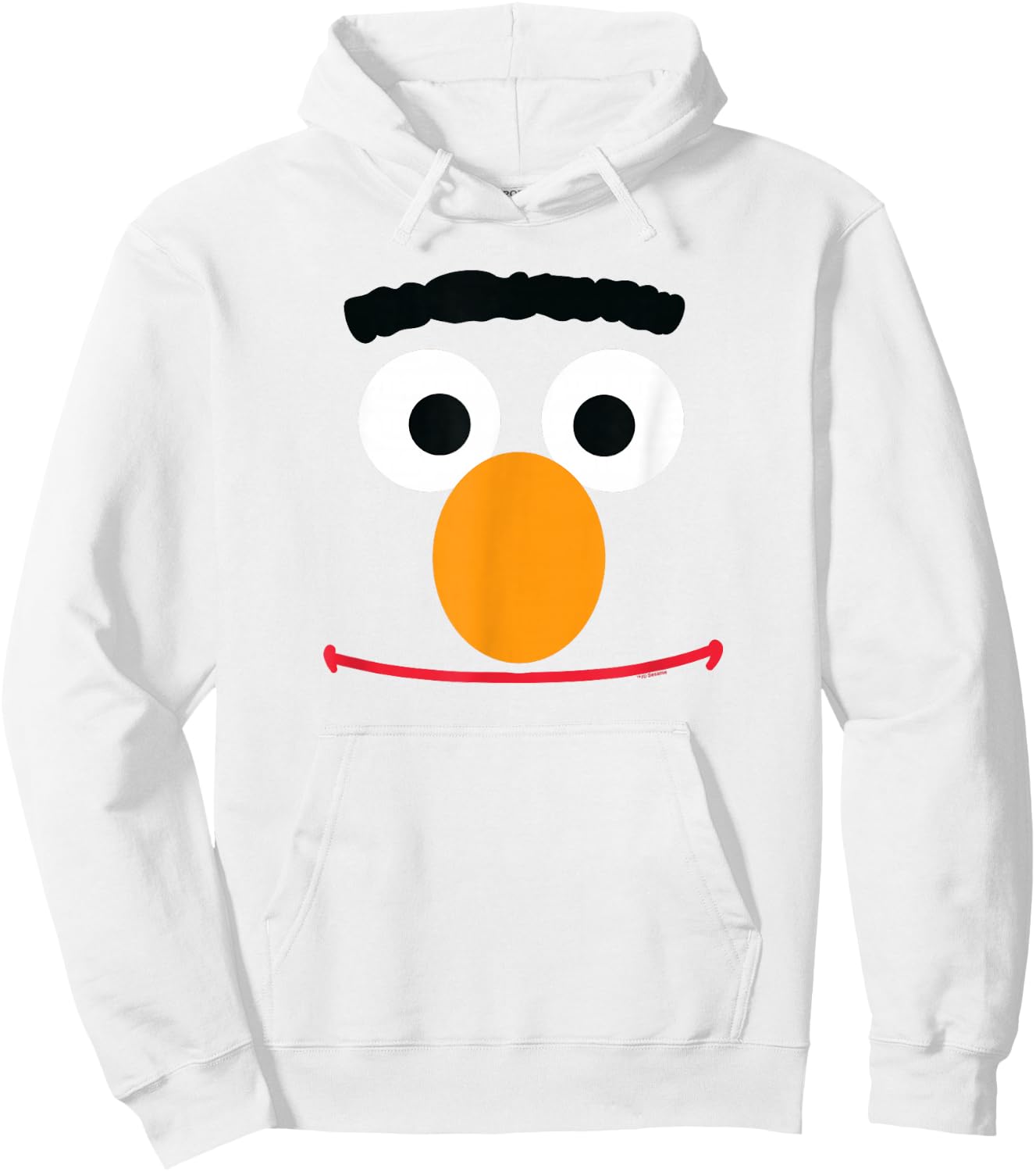 Sesame Street Bert Face Halloween Costume Hoodie - Hoodie | White