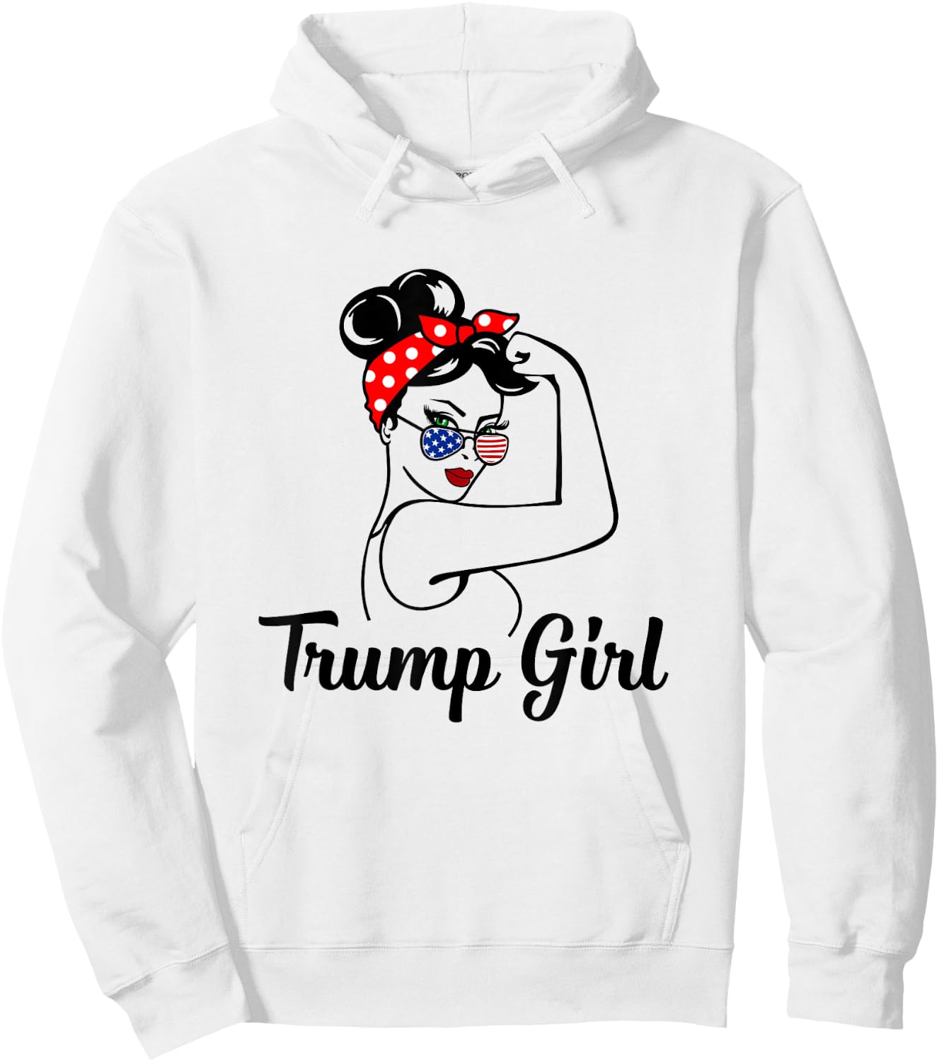 Trump Girl Rosie the Riveter Republican Gifts Pro Donald Hoodie - Hoodie | White
