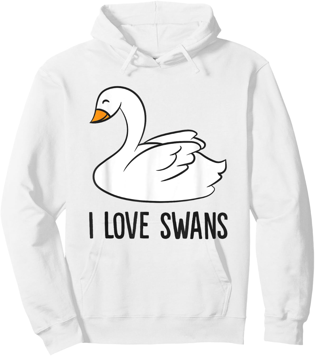 Cute Swan Drawing I Love Swans Love Swan Hoodie - Hoodie | White