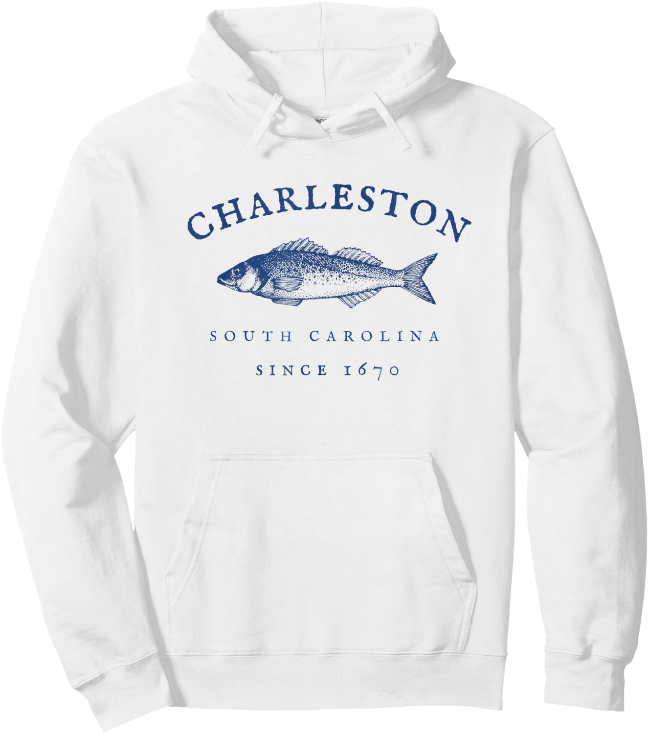 Retro Charleston South Carolina Fishing Hoodie - Hoodie | White