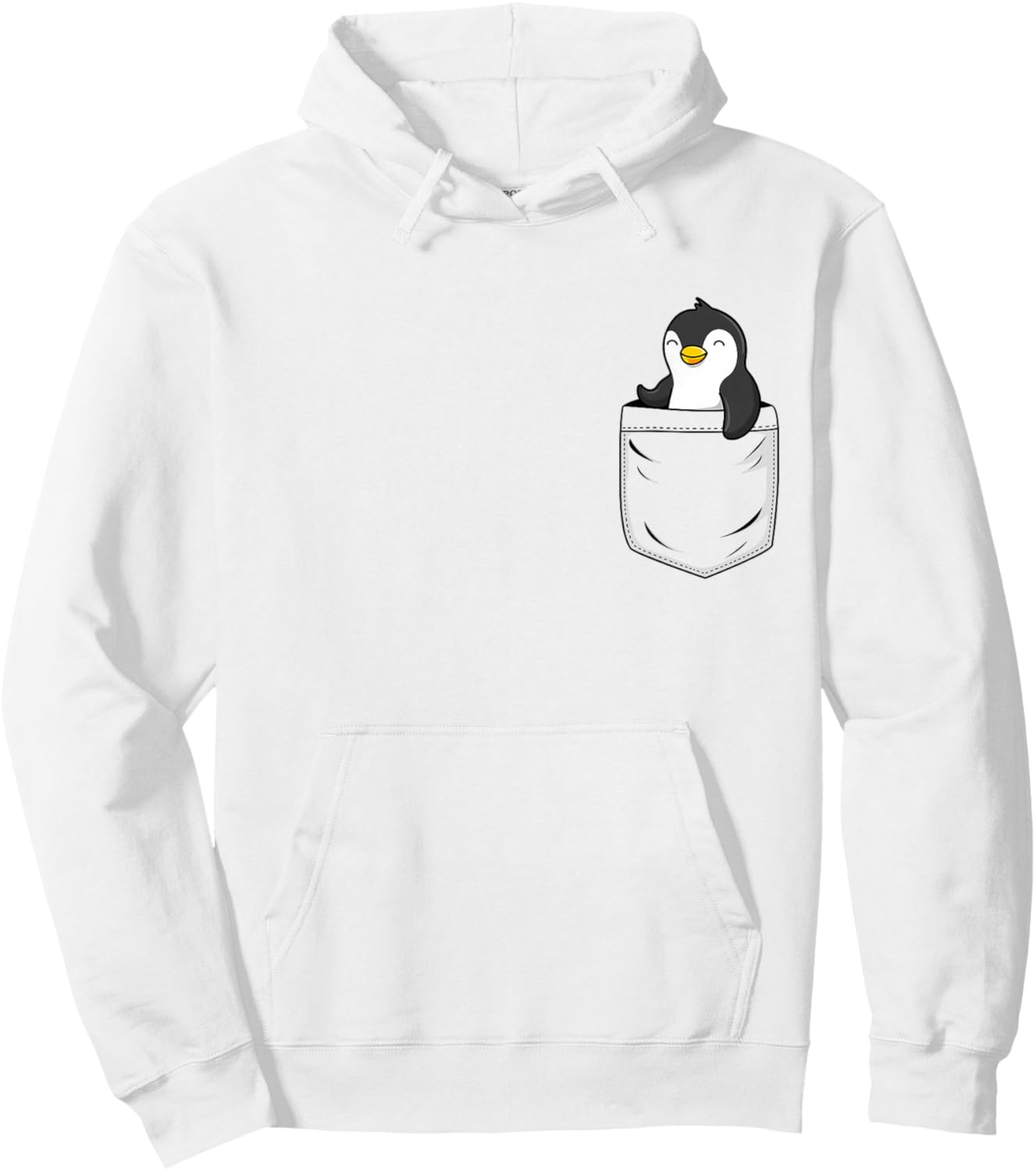 Penguin Lovers Cute Funny Penguin In Pocket , Small, Grey Hoodie - Hoodie | White