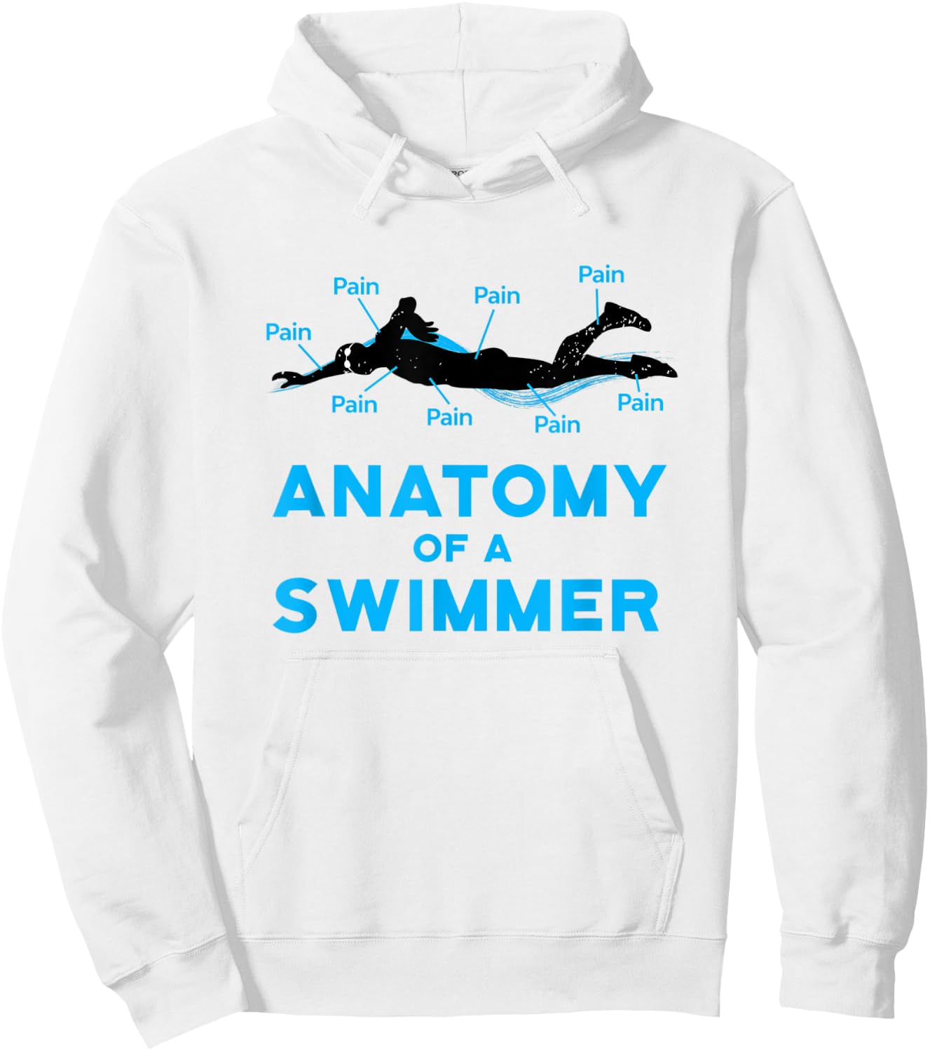 Swimming Fan Gifts: Anatomy Of A Swimmer Hoodie - Hoodie | White