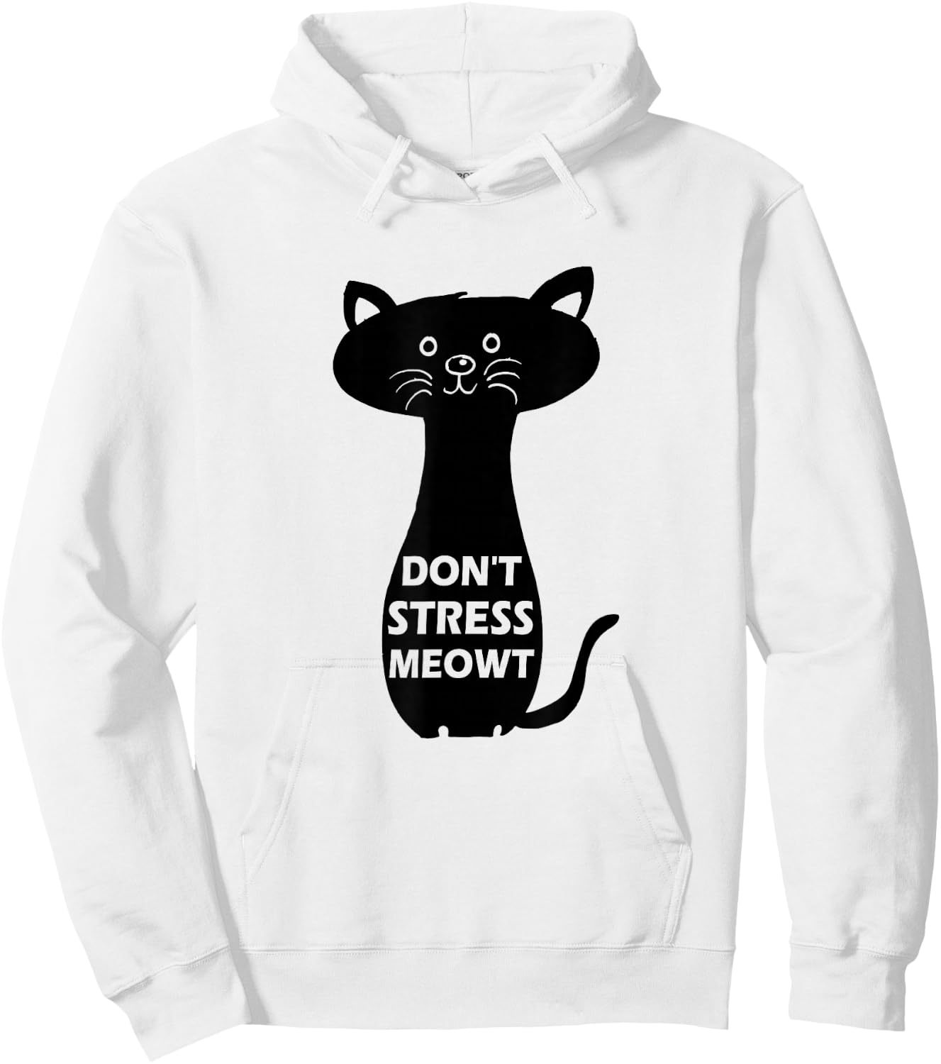 Don't Stress Meowt Funny Cat Hoodie - Hoodie | White