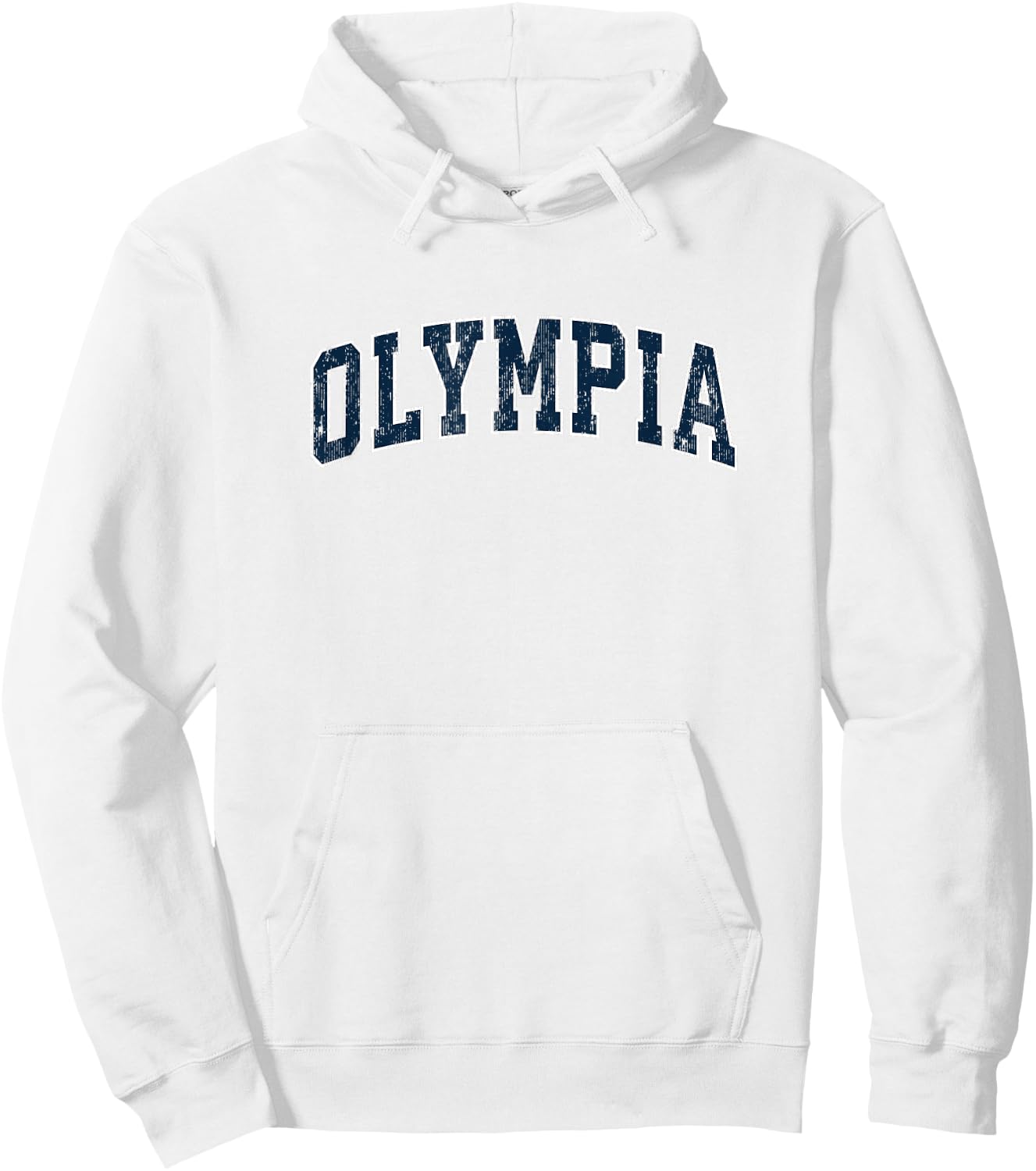 Olympia Washington WA Vintage Sports Design Navy Design Hoodie - Hoodie | White