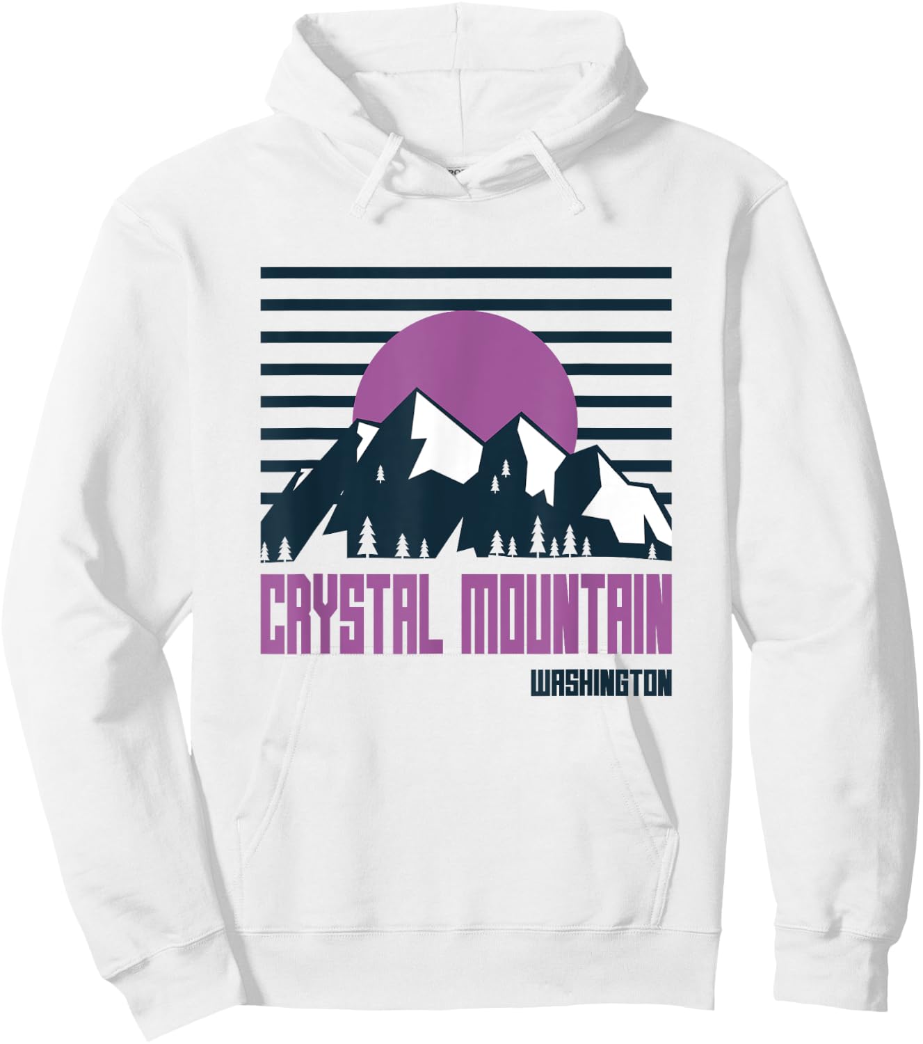 Crystal Mountain Vintage Mountains Hiking Washington Retro Hoodie - Hoodie | White