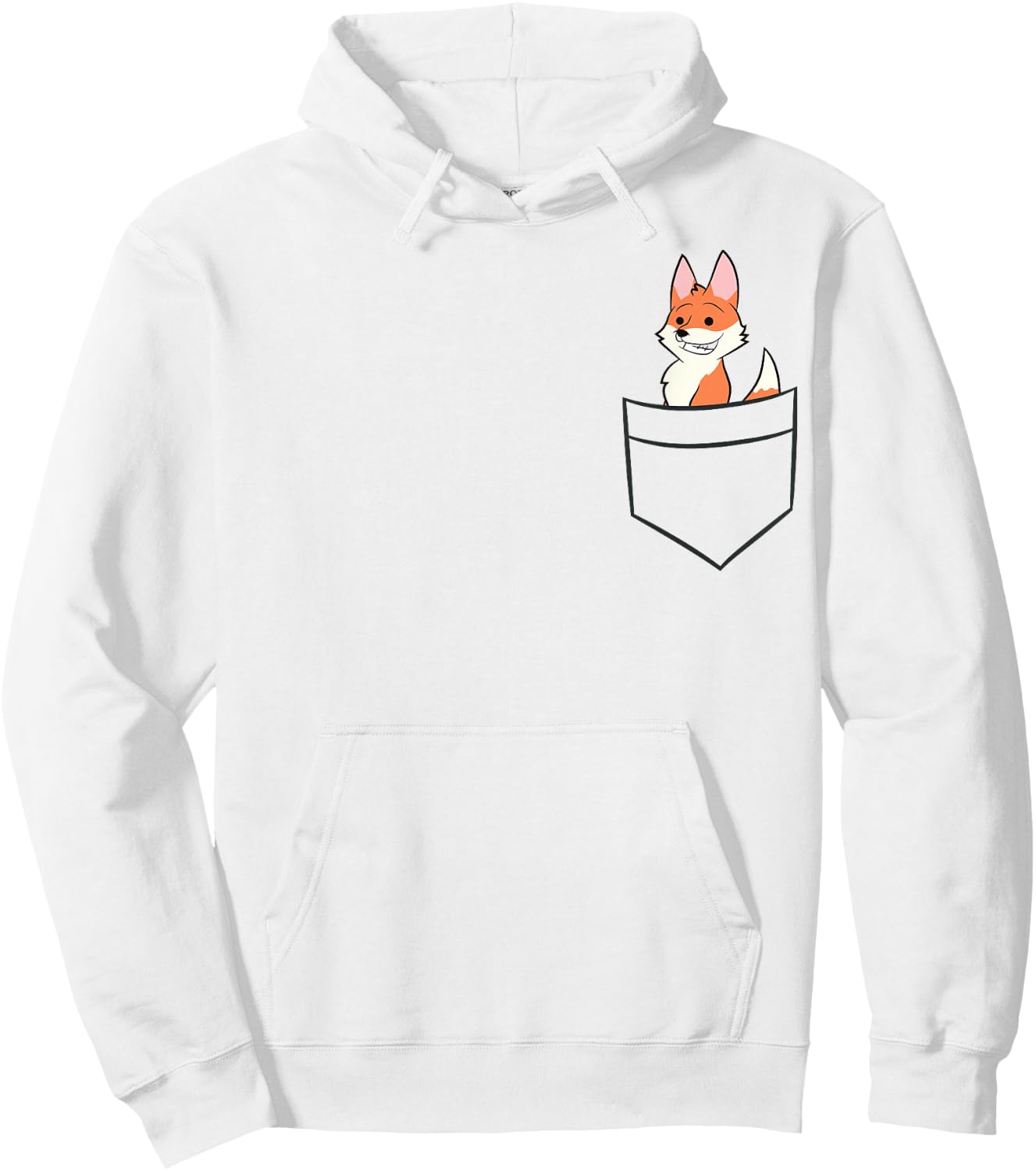 Fox In The Pocket Cute Baby Pocket Fox Hoodie - Hoodie | White