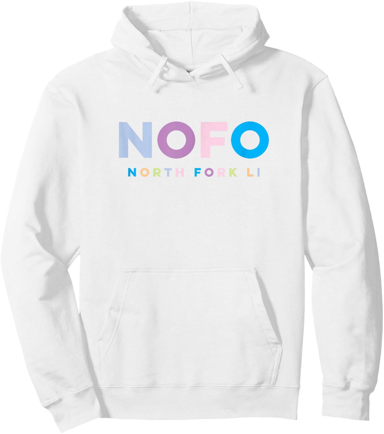 NOFO North Fork Long Island Colorful Vacation Hoodie - Hoodie | White