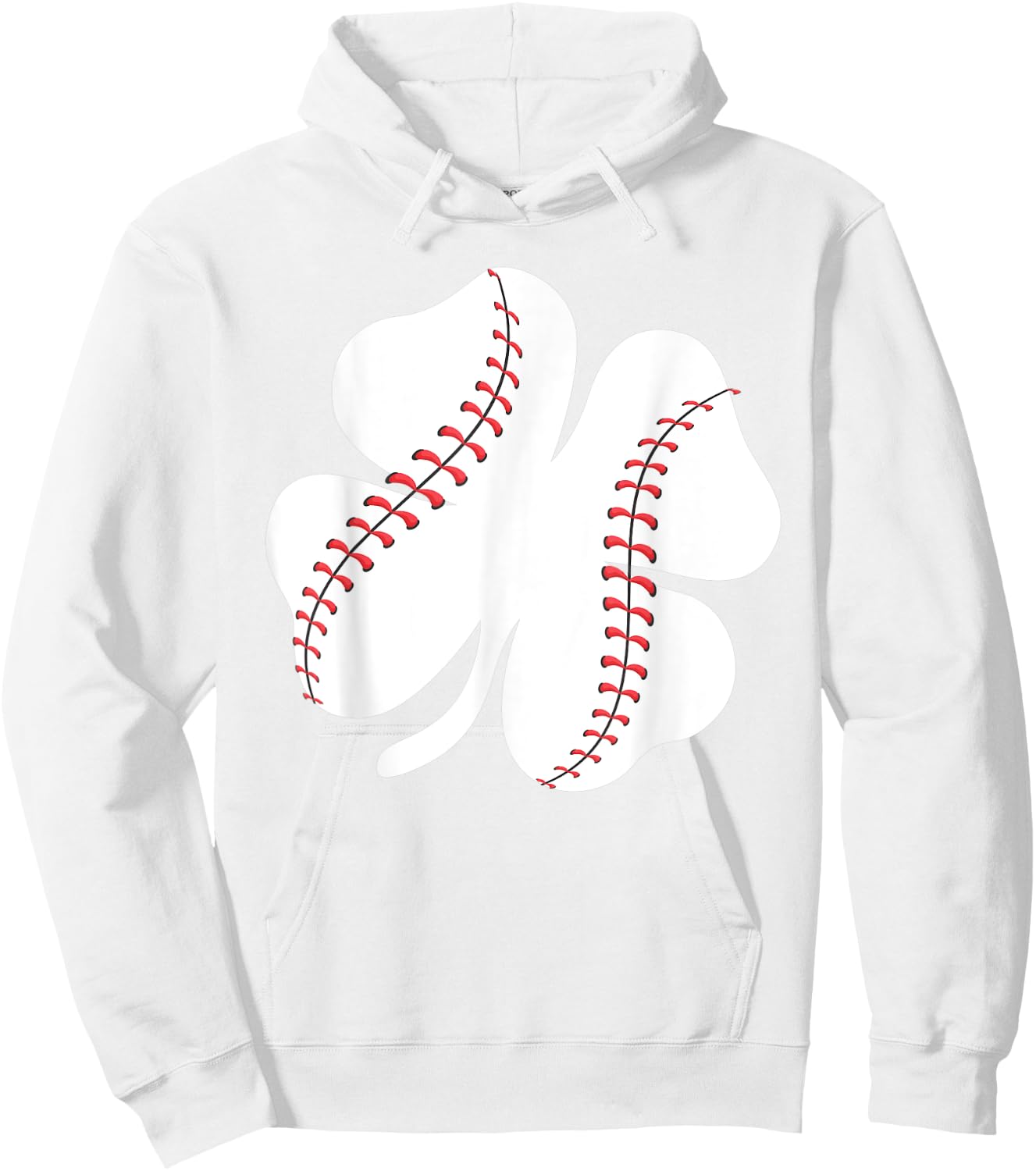St Patricks Day Baseball Clover Lucky Shamrock Irish Gift Hoodie - Hoodie | White