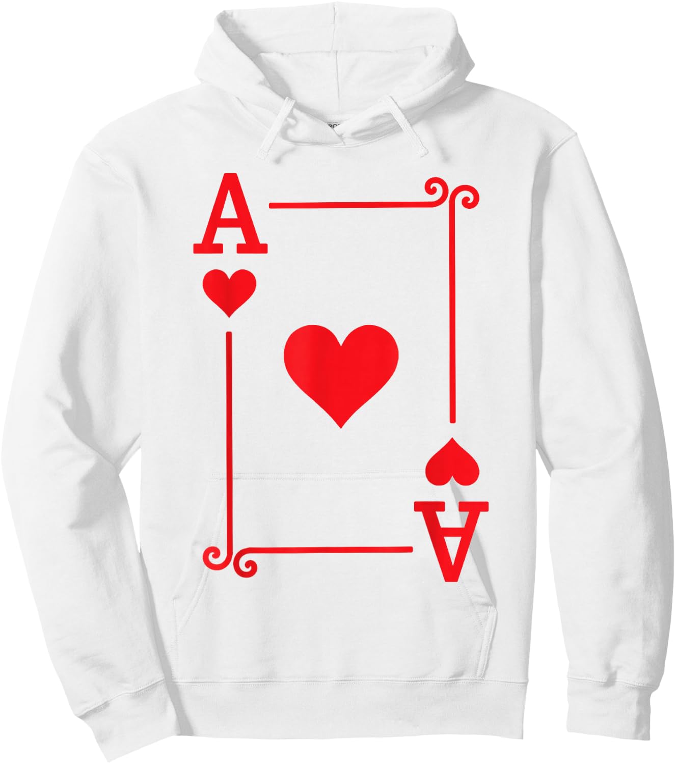 Playing Cards - Matching Hearts Card Suits - Ace Card Hoodie - Hoodie | White