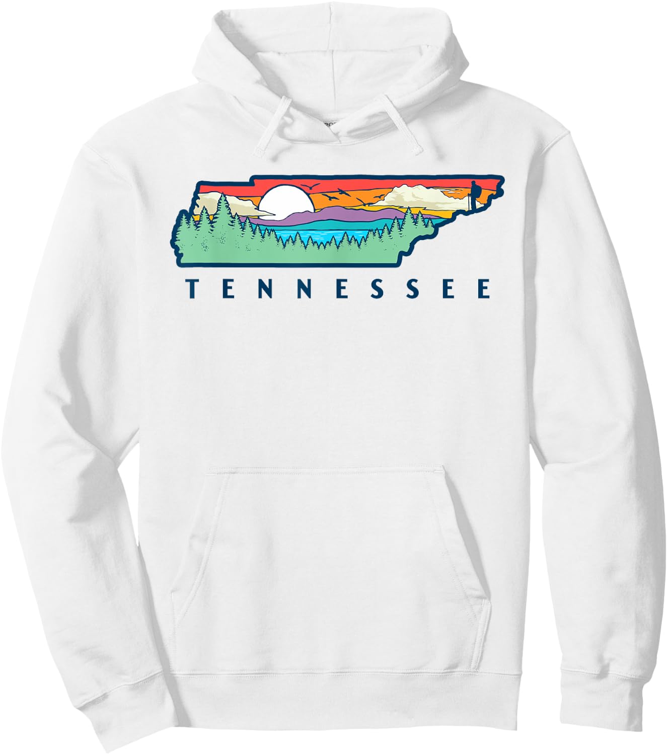 Tennessee Mountains & Outdoors State Pride Nature Graphic Hoodie - Hoodie | White