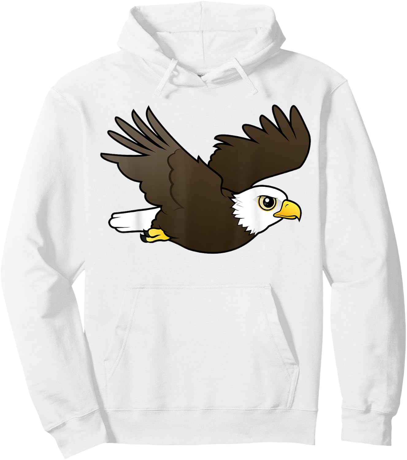 Cute Cartoon Bald Eagle in Flight Birdorable Bird of Prey Hoodie - Hoodie | White
