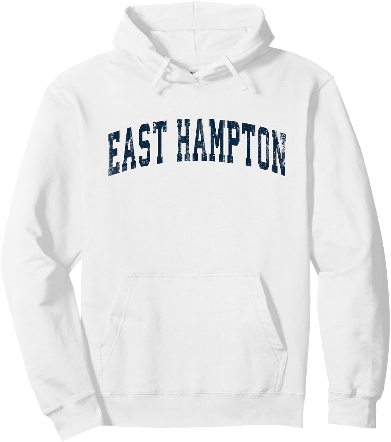 East Hampton New York NY Vintage Sports Design Navy Design Hoodie - Hoodie | White