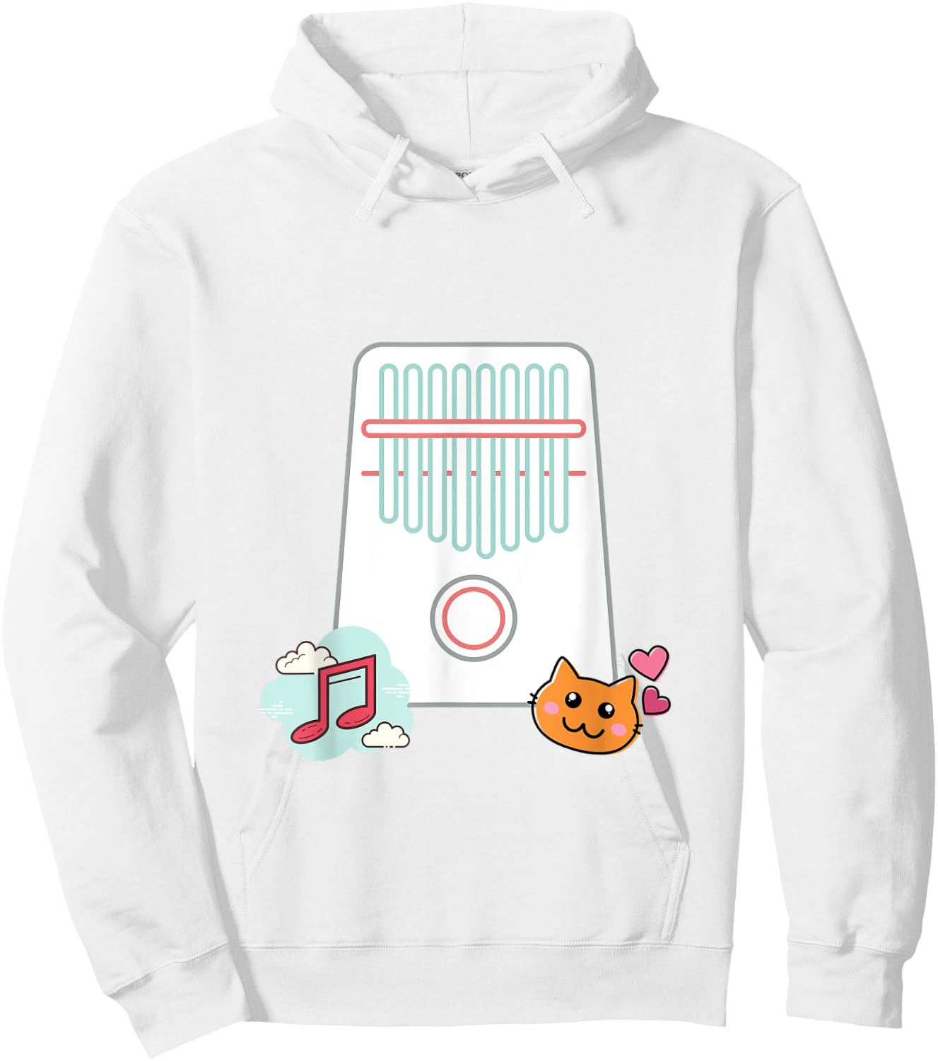 Cute Kawaii Kalimba Music Hoodie - Hoodie | White