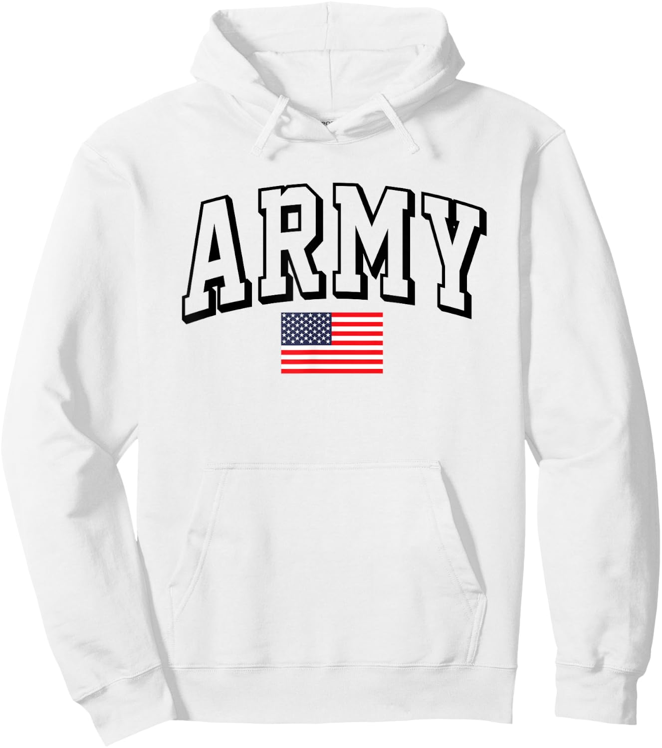 Military Army United States Outline Gray Officially Licensed Hoodie - Hoodie | White