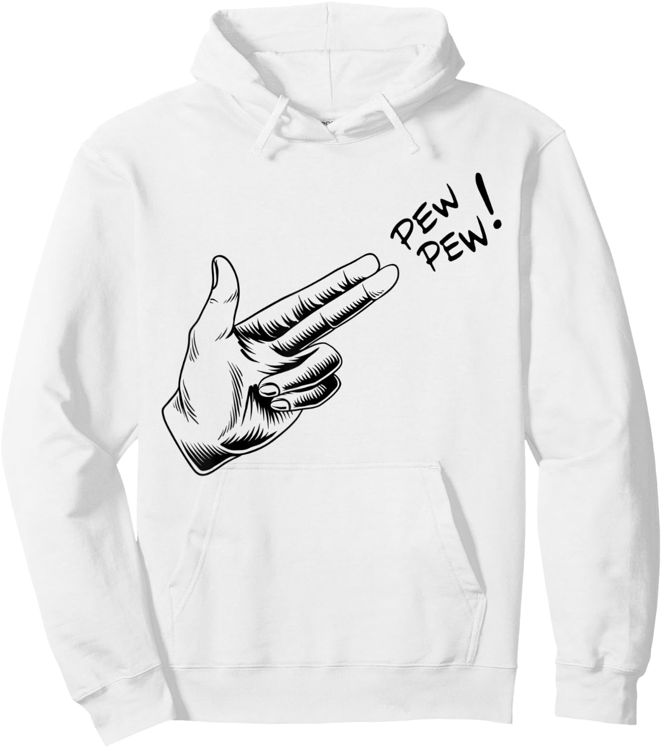 Hand Hands Pew Gun Line Art Scatch Lined Halloween Costume Hoodie - Hoodie | White
