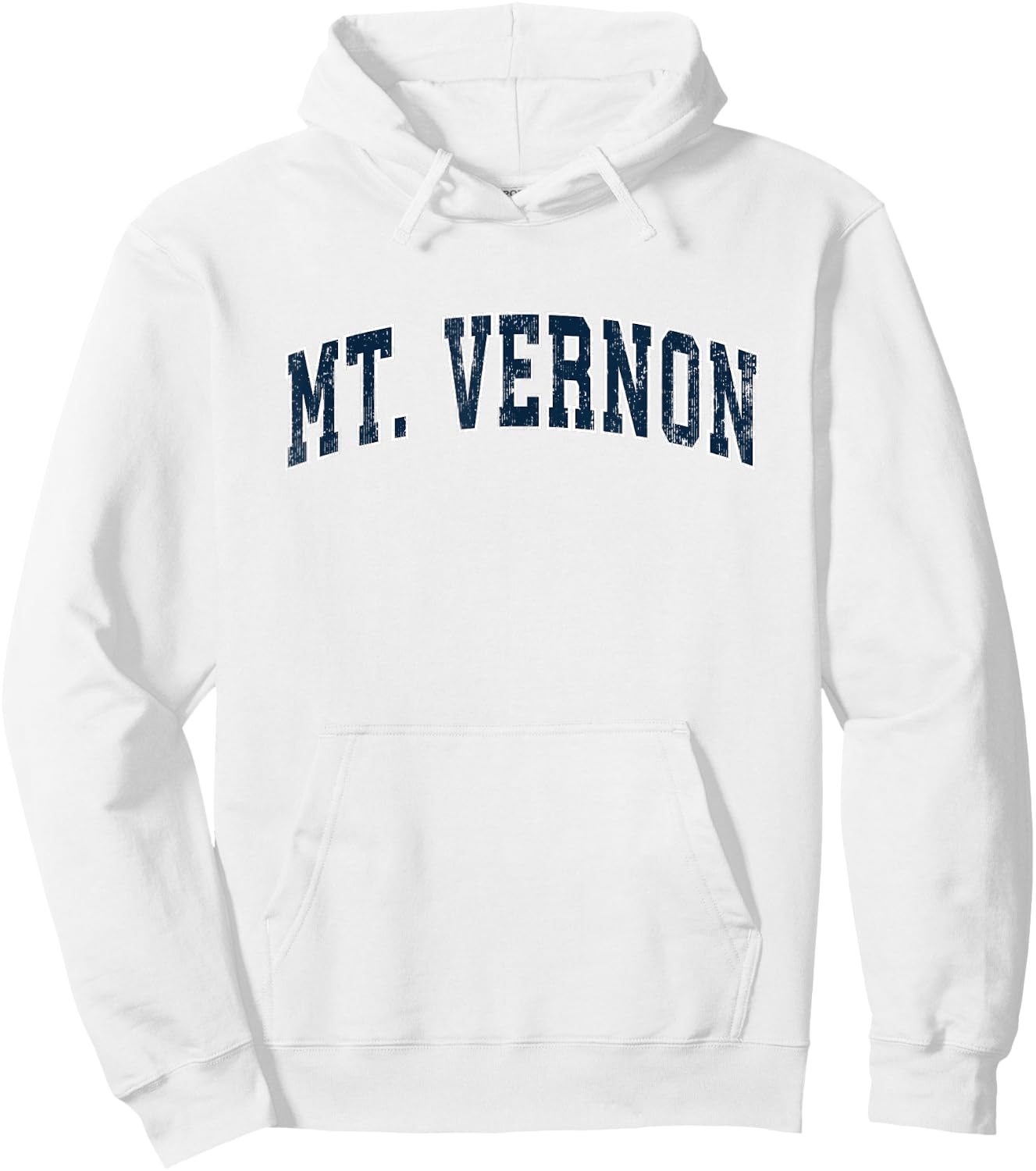 Mt. Vernon Washington WA Vintage Sports Design Navy Design Hoodie - Hoodie | White