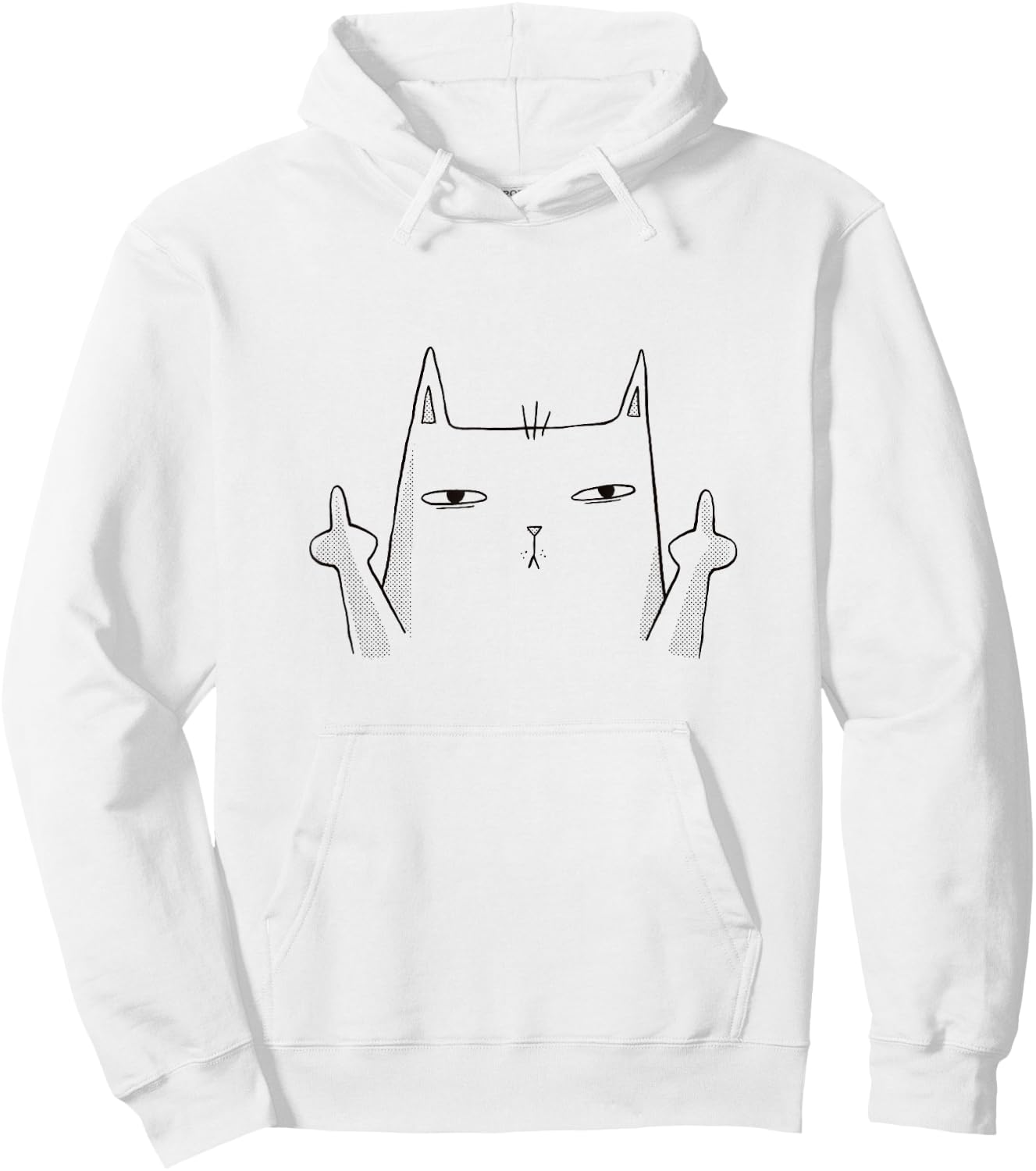 Flip Off Cat, Middle Finger Cat Men Women Hoodie - Hoodie | White