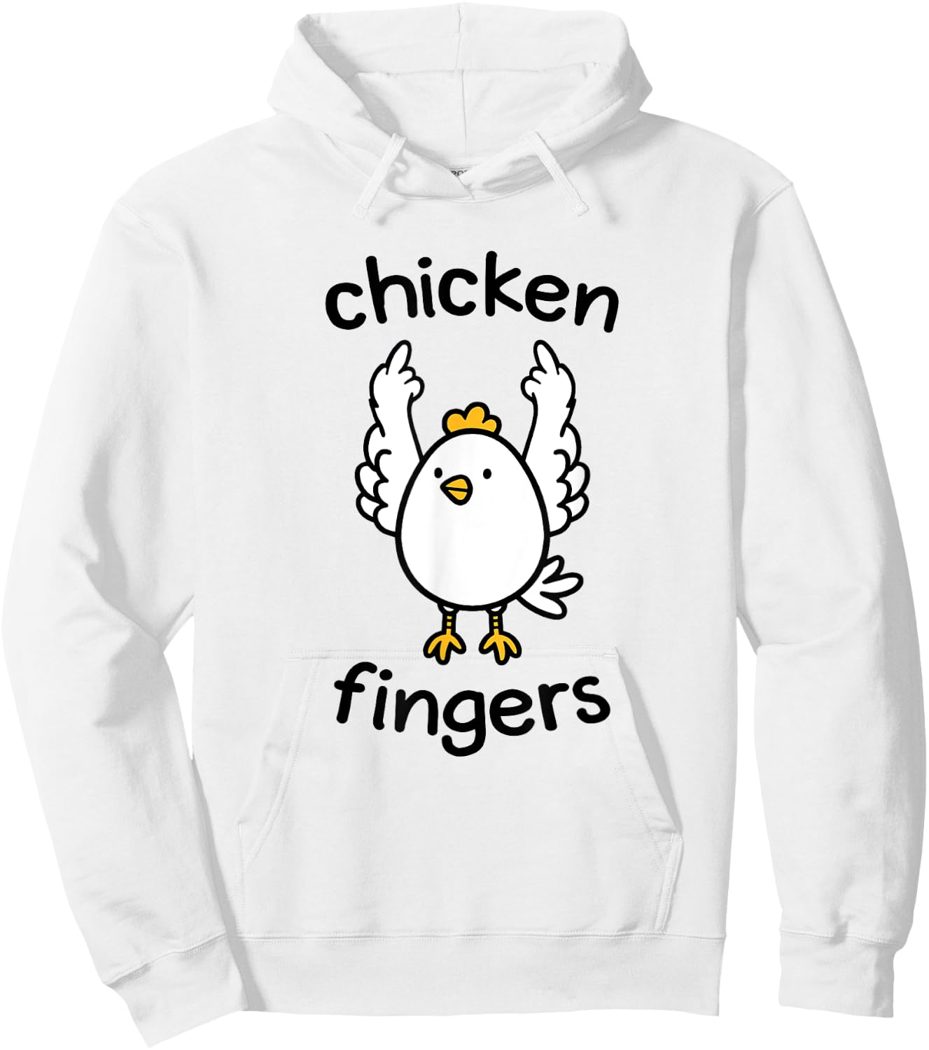 Chicken fingers - funny chicken flipping the bird Hoodie - Hoodie | White