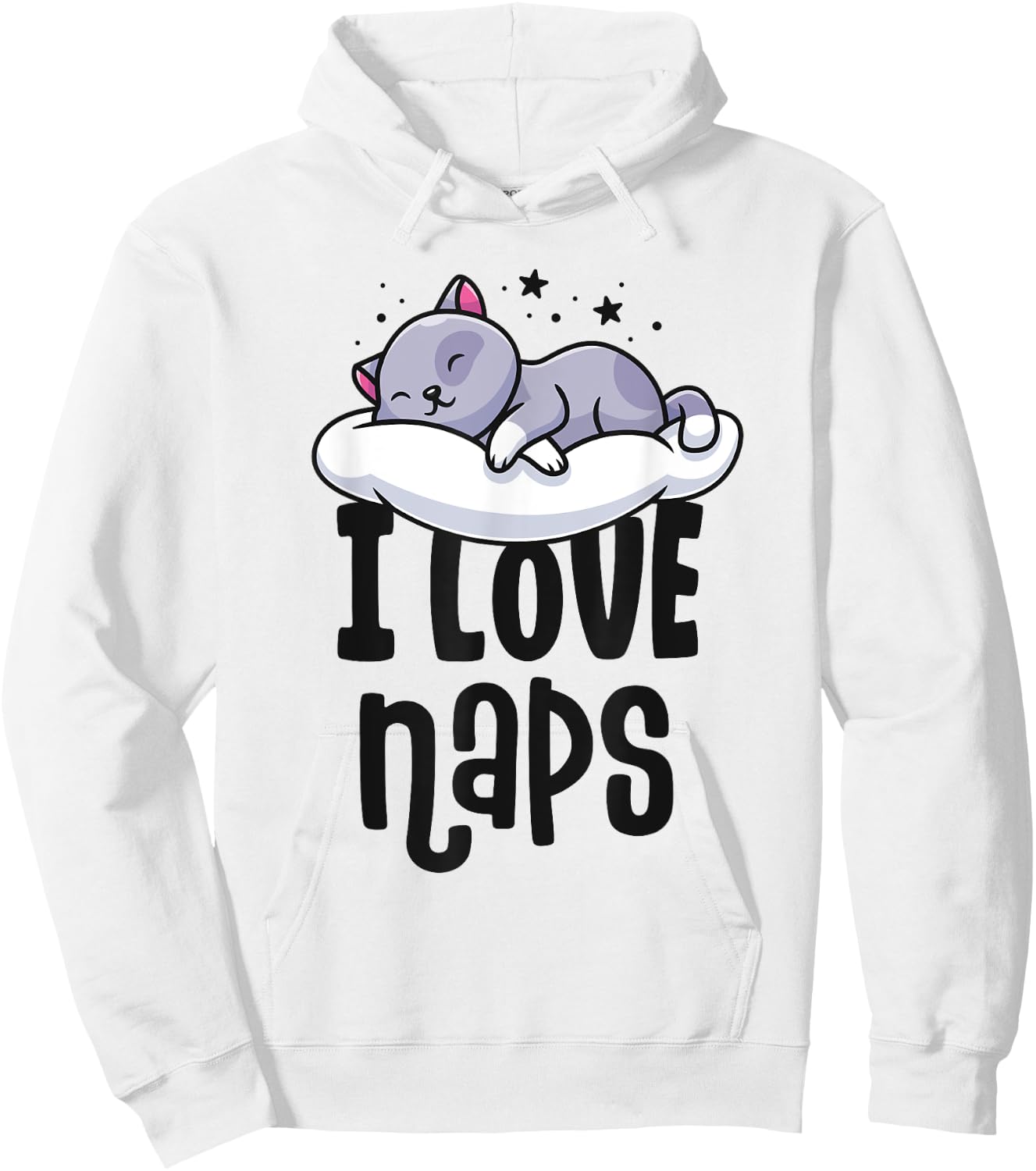 I Love Naps Shirt Kawaii Cat Nap Cute Nightshirts Hoodie - Hoodie | White