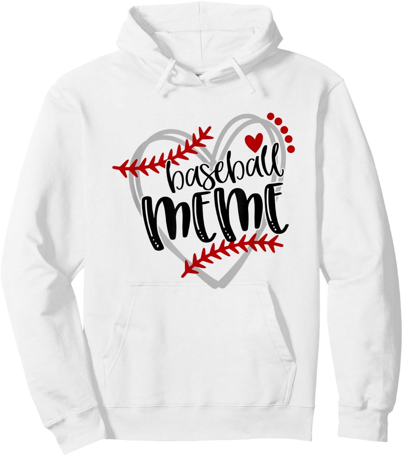 Baseball Heart MEME Shirt Grandma Trendy Hoodie - Hoodie | White